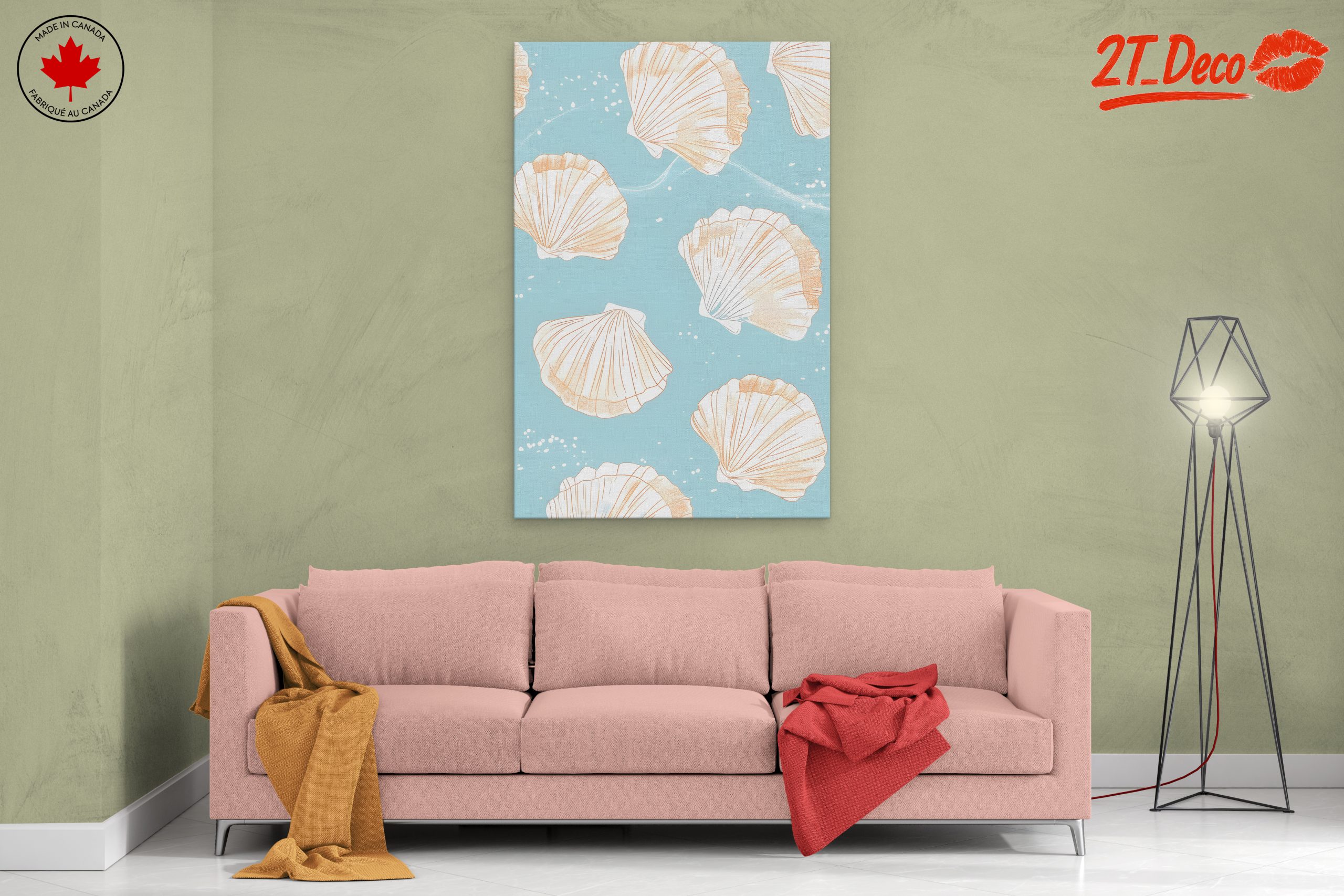 Seashell Pattern Art in Soothing Blue - Image 2