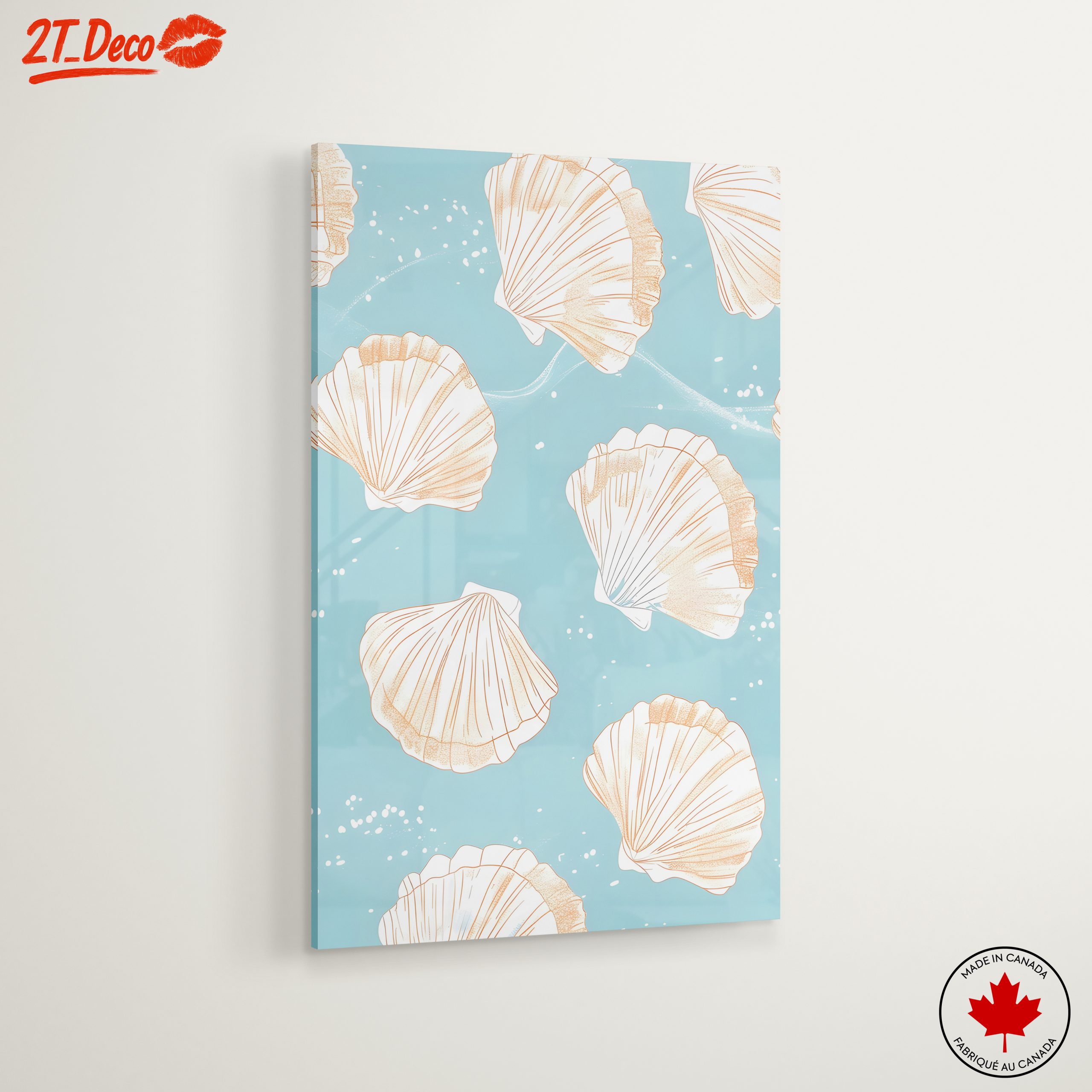 Seashell Pattern Art in Soothing Blue - Image 6