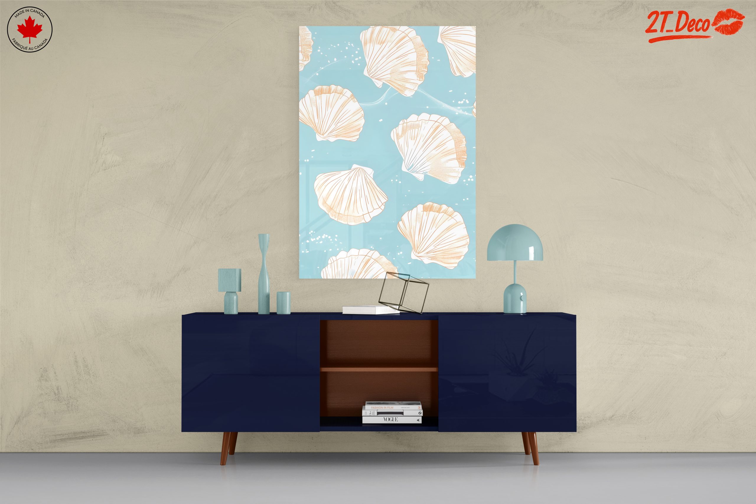 Seashell Pattern Art in Soothing Blue - Image 8
