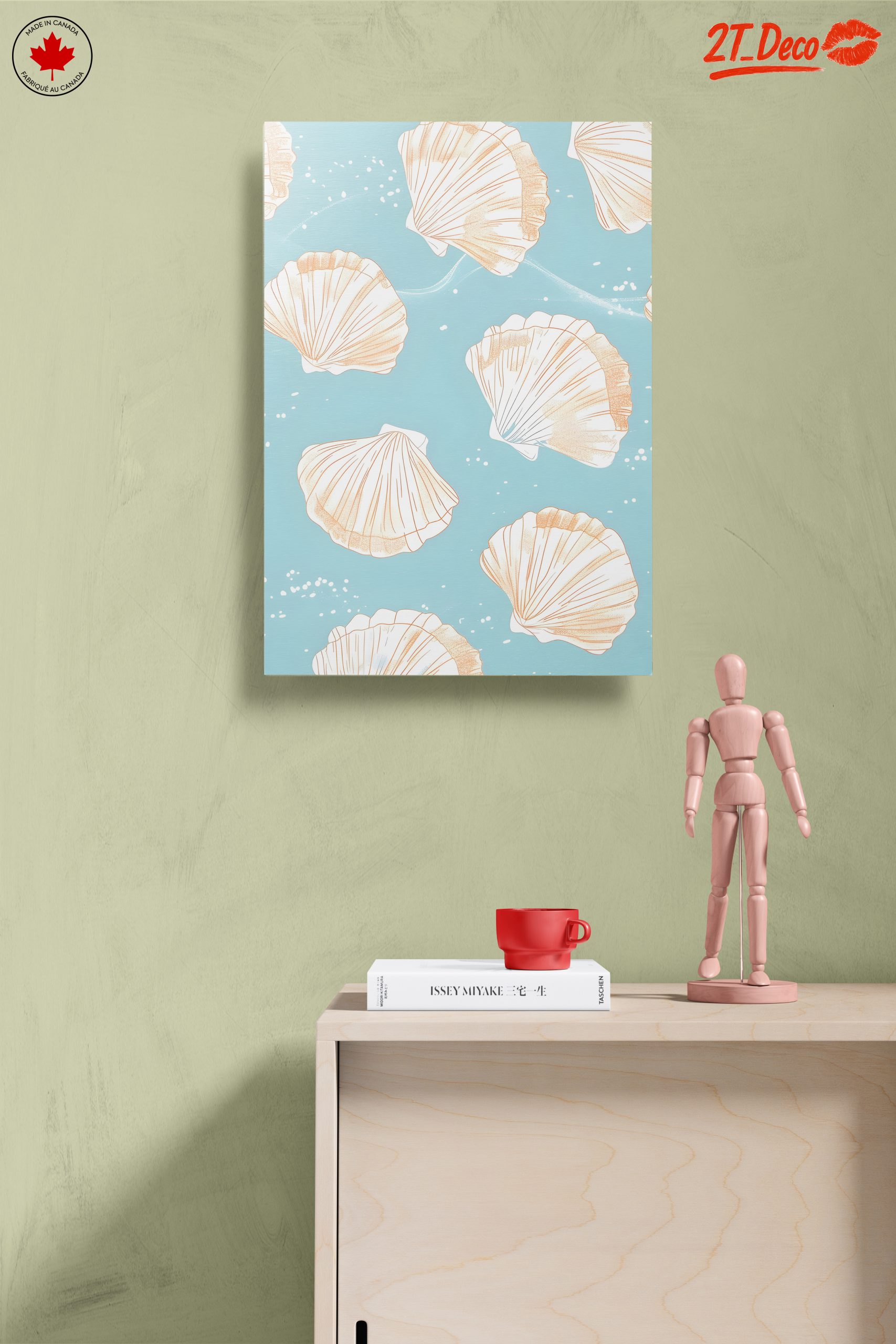 Seashell Pattern Art in Soothing Blue - Image 14
