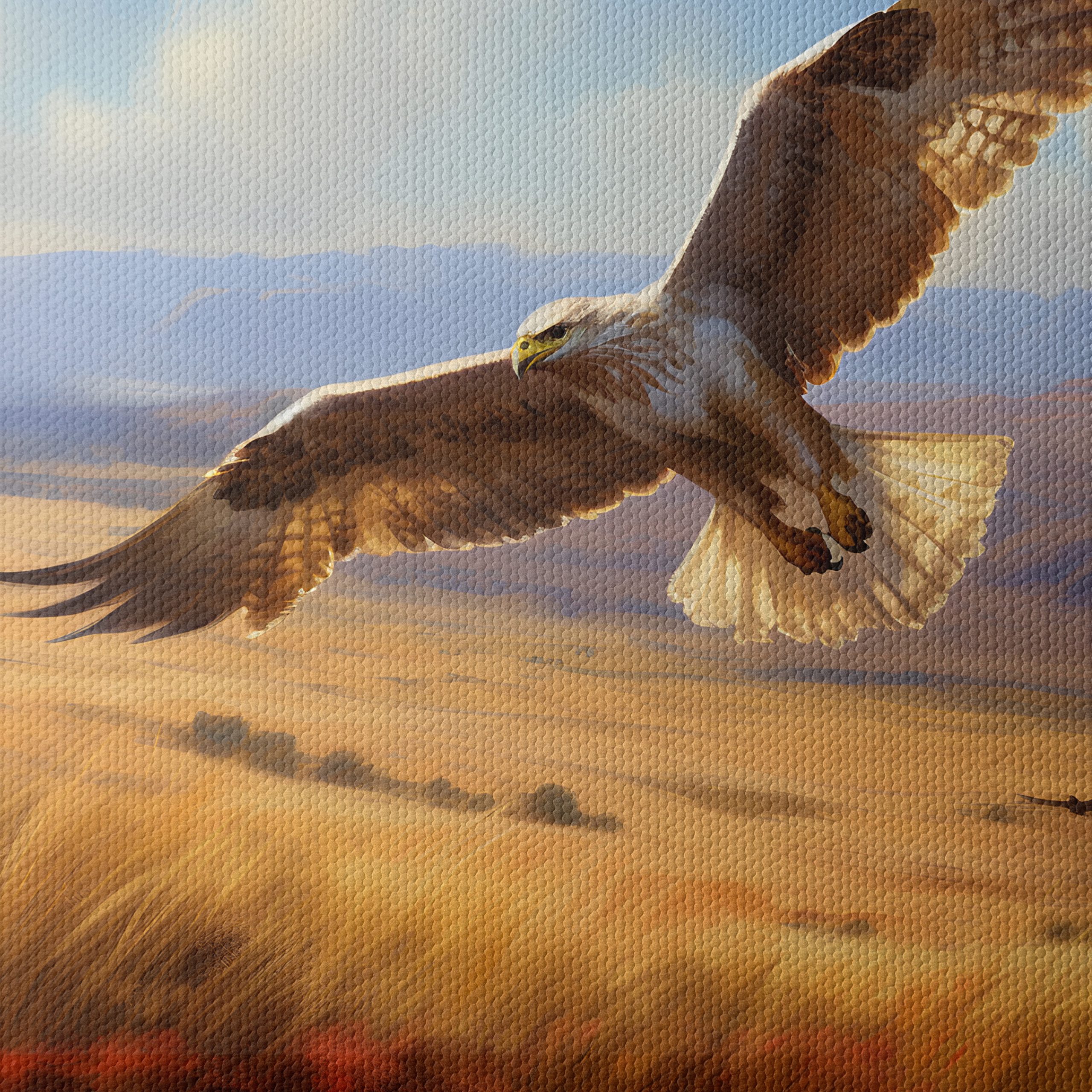 Majestic Bird in Flight Over Open Landscape - Image 4