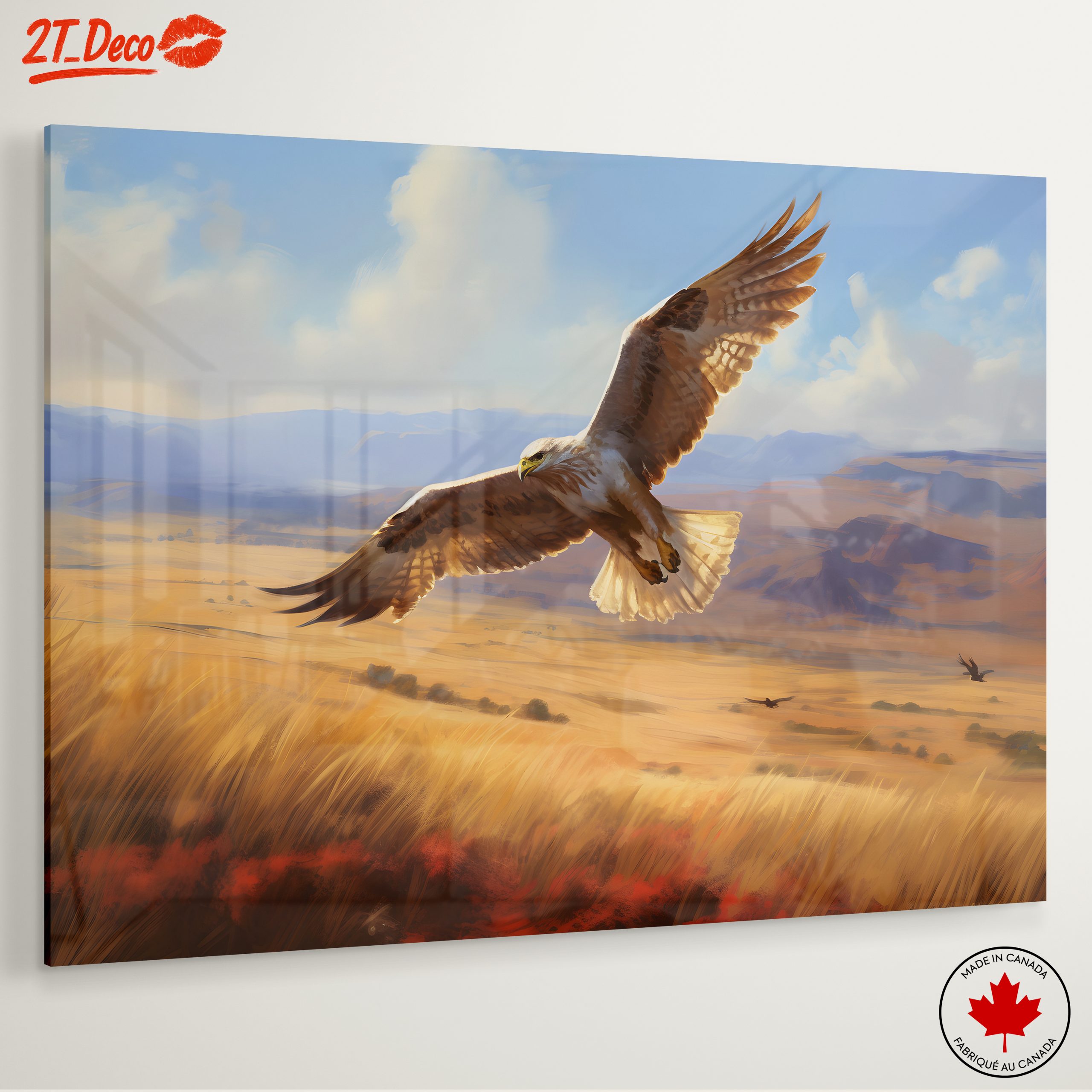 Majestic Bird in Flight Over Open Landscape - Image 6