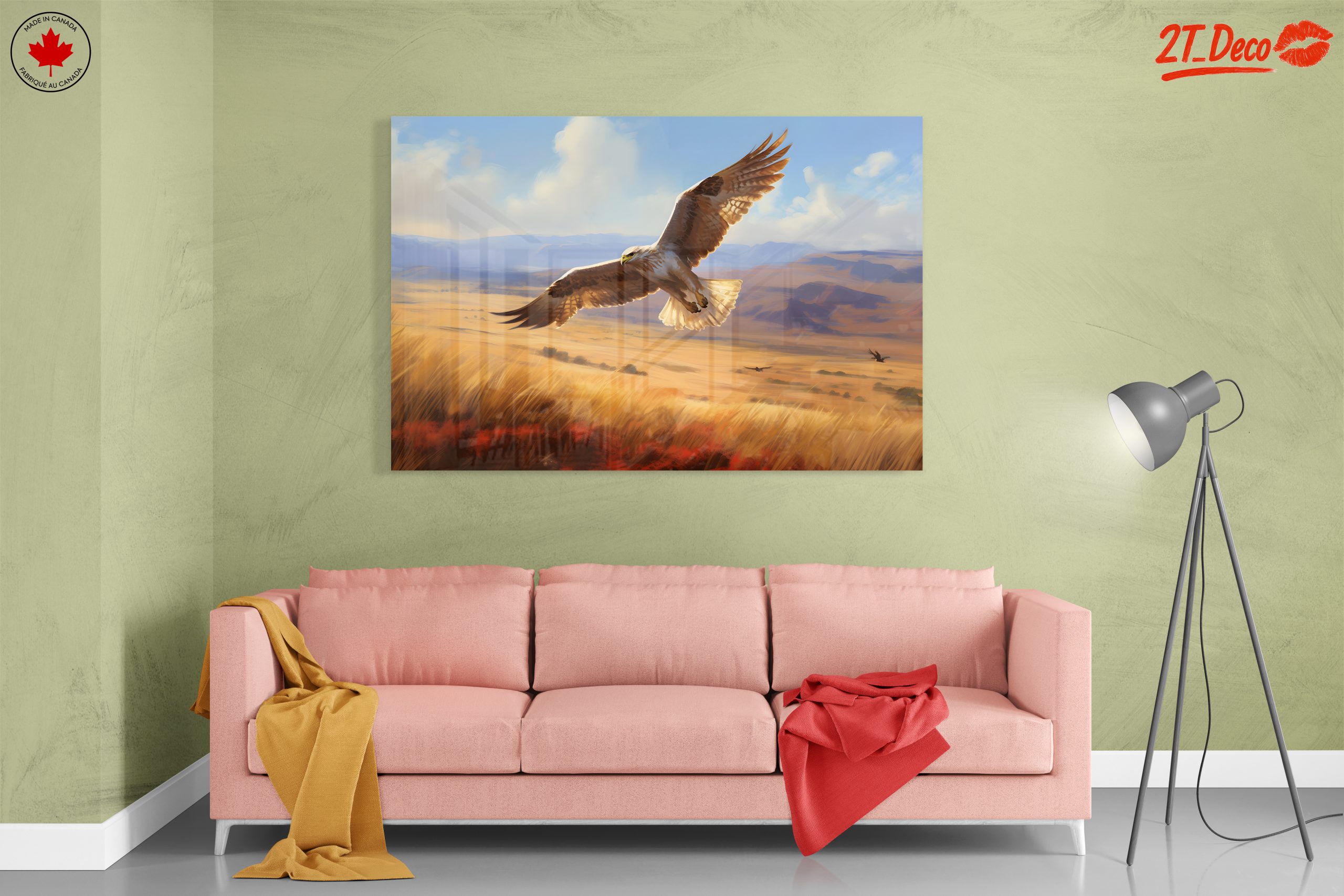 Majestic Bird in Flight Over Open Landscape - Image 7