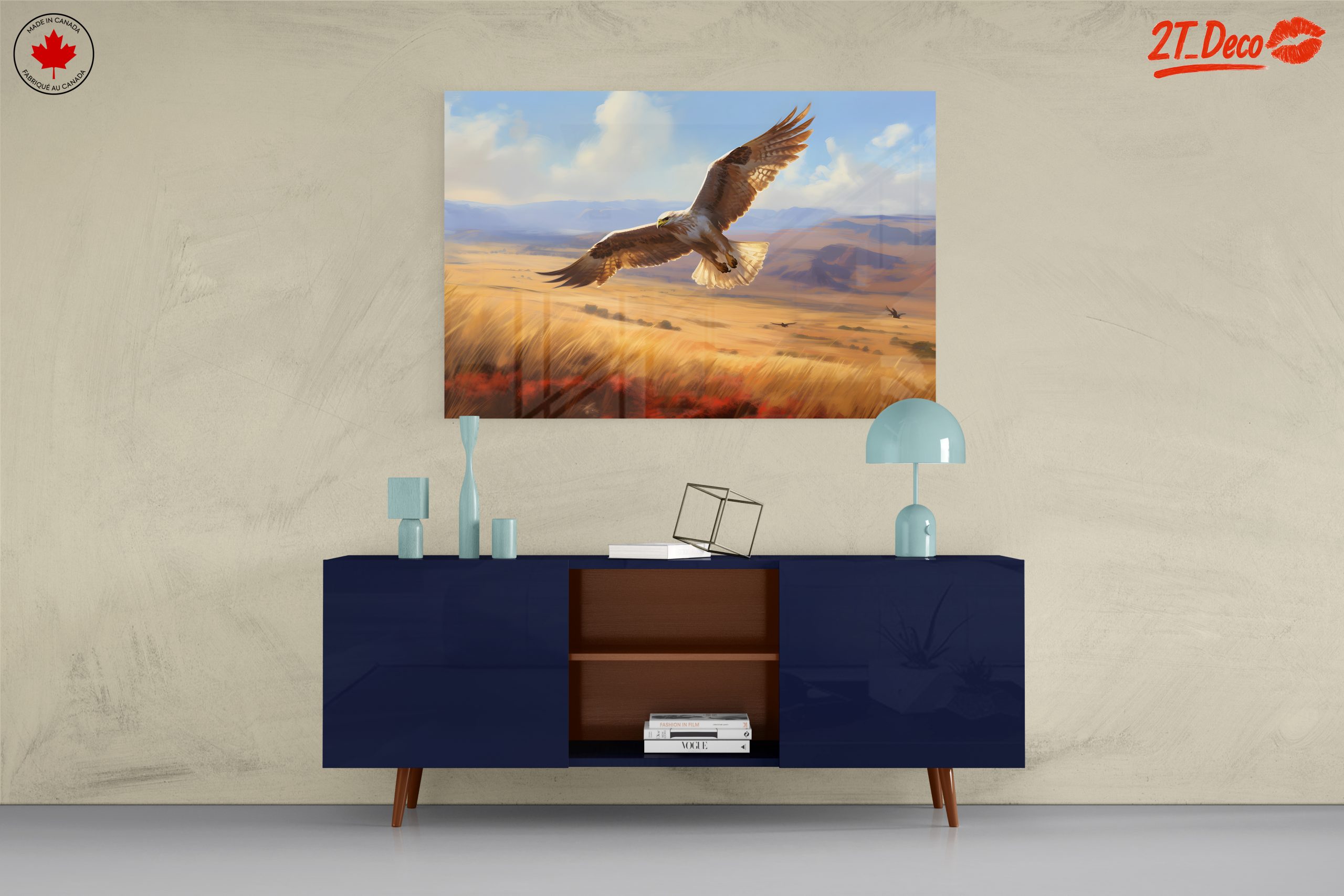 Majestic Bird in Flight Over Open Landscape - Image 8