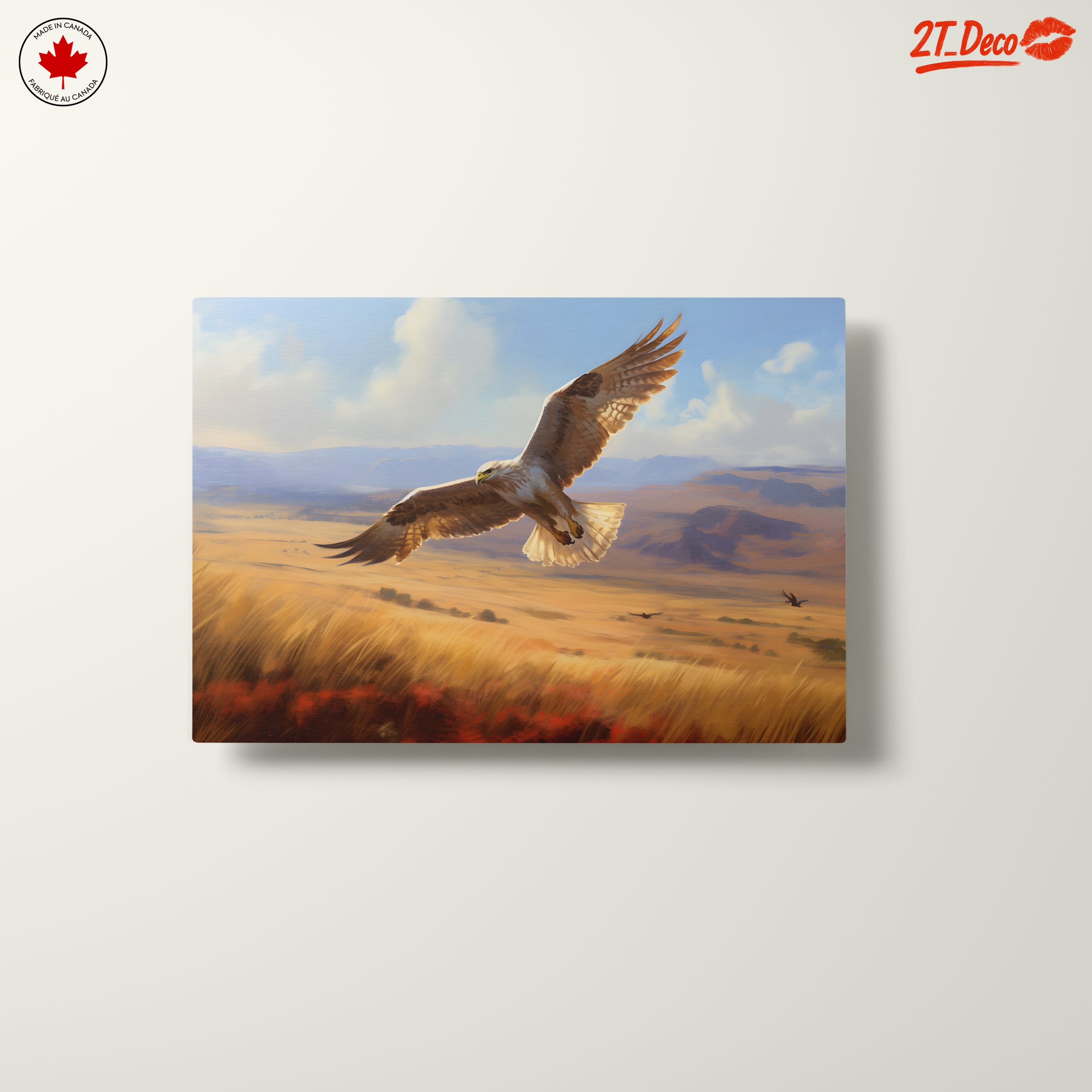 Majestic Bird in Flight Over Open Landscape - Image 10