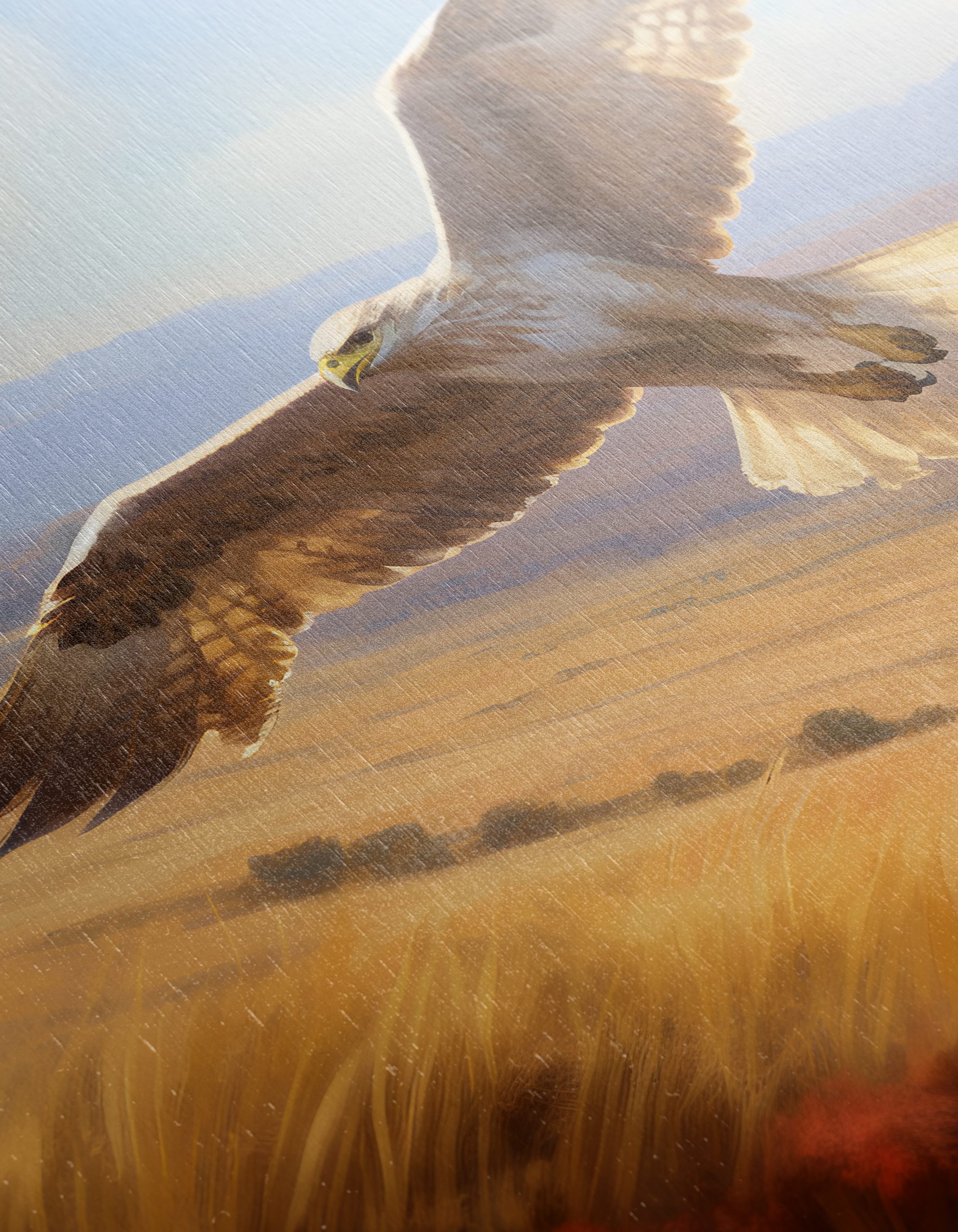 Majestic Bird in Flight Over Open Landscape - Image 12