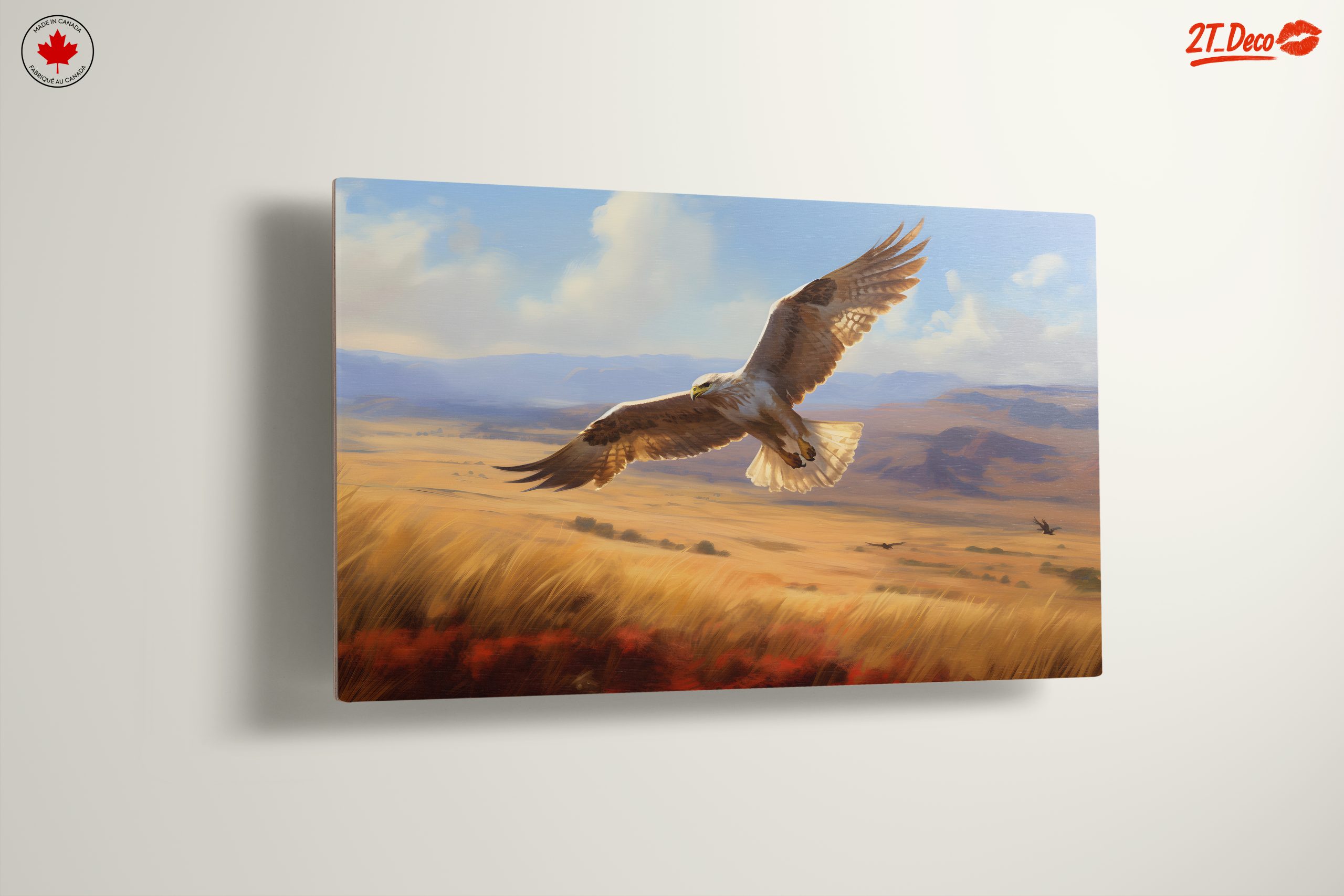 Majestic Bird in Flight Over Open Landscape - Image 13