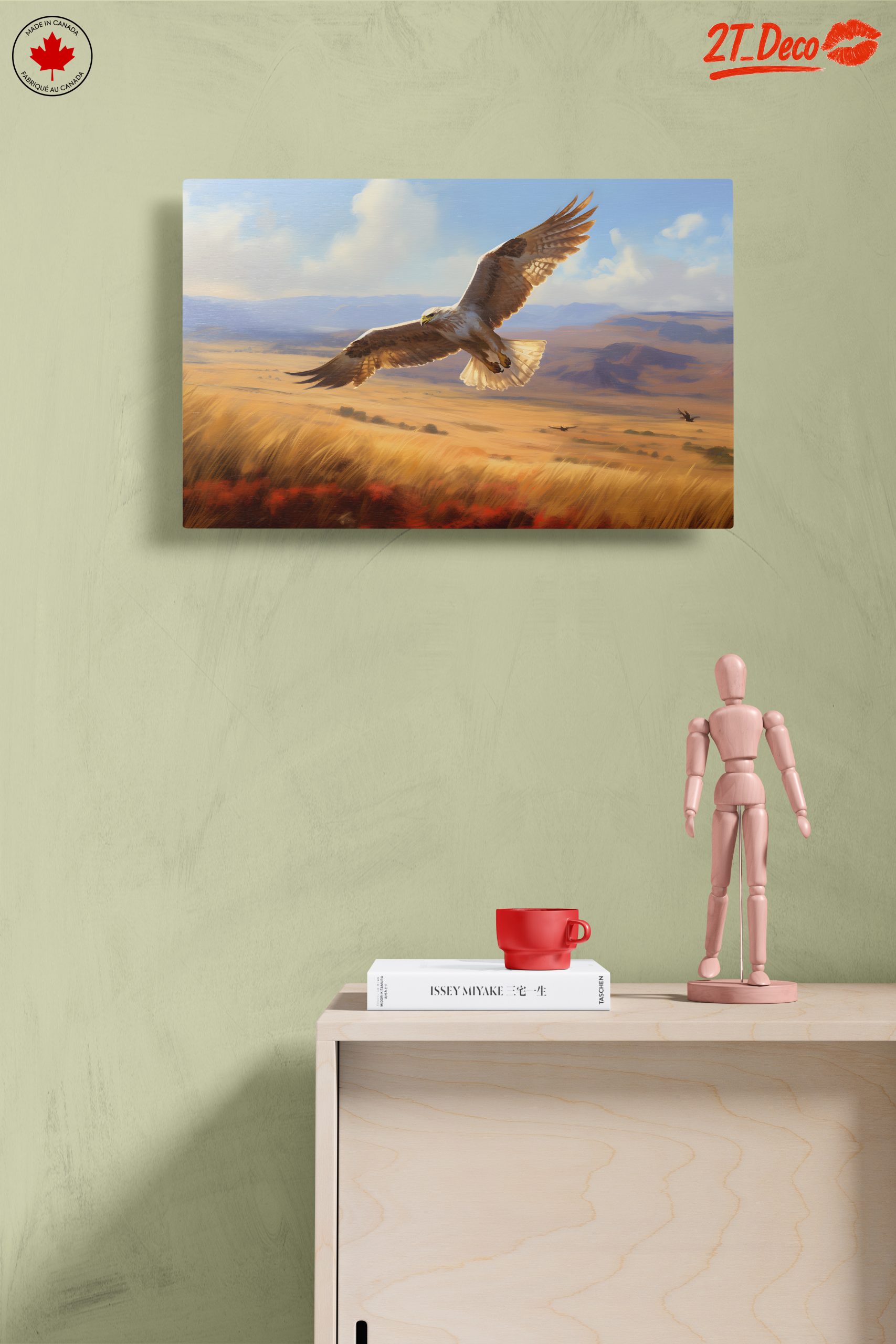 Majestic Bird in Flight Over Open Landscape - Image 14