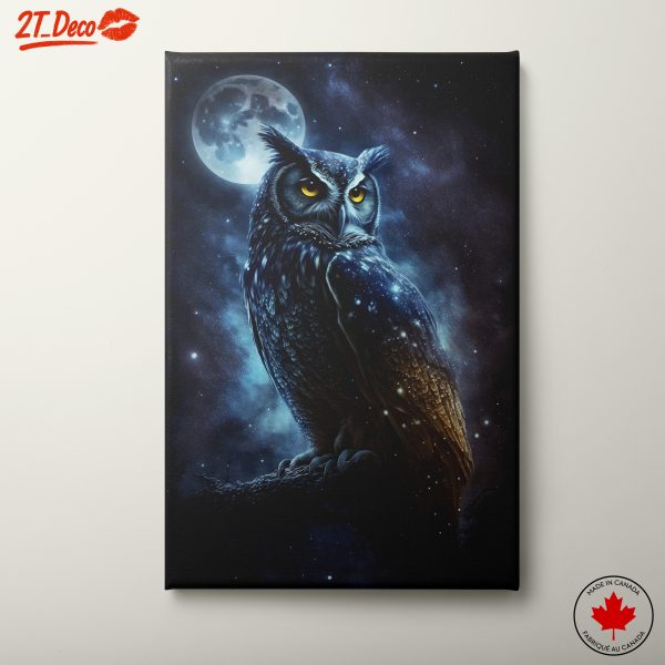 Majestic Owl Under a Starry Night Sky