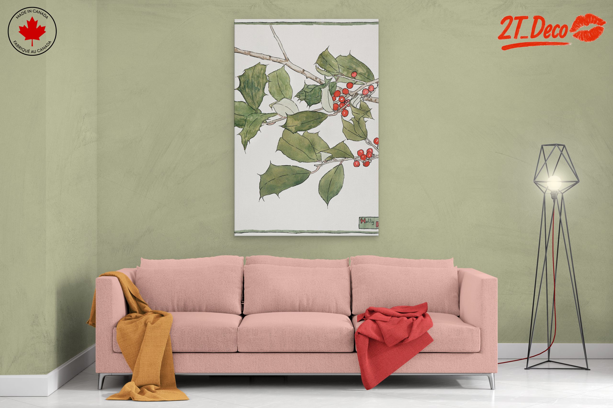 Holly Leaves and Berries Botanical Artwork - Image 2