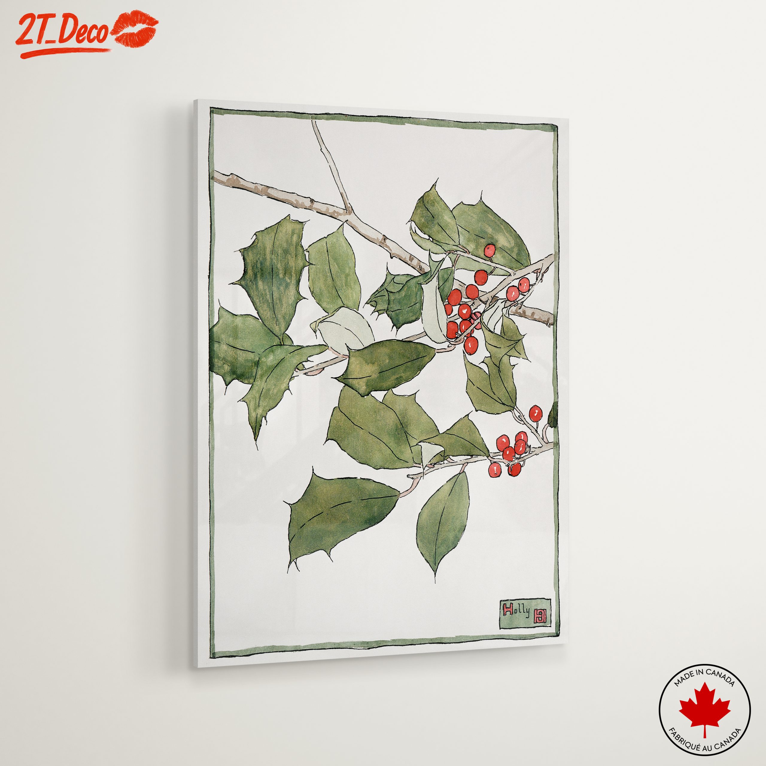 Holly Leaves and Berries Botanical Artwork - Image 6