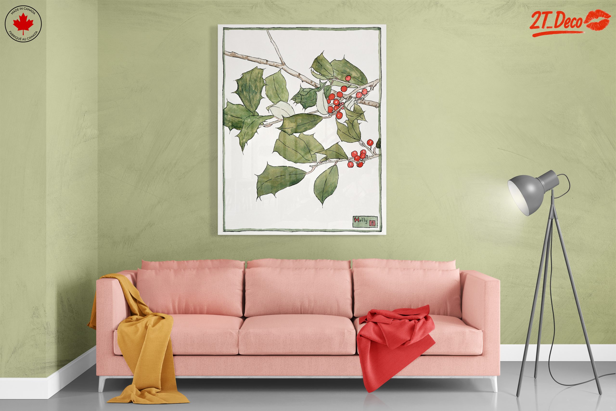 Holly Leaves and Berries Botanical Artwork - Image 7