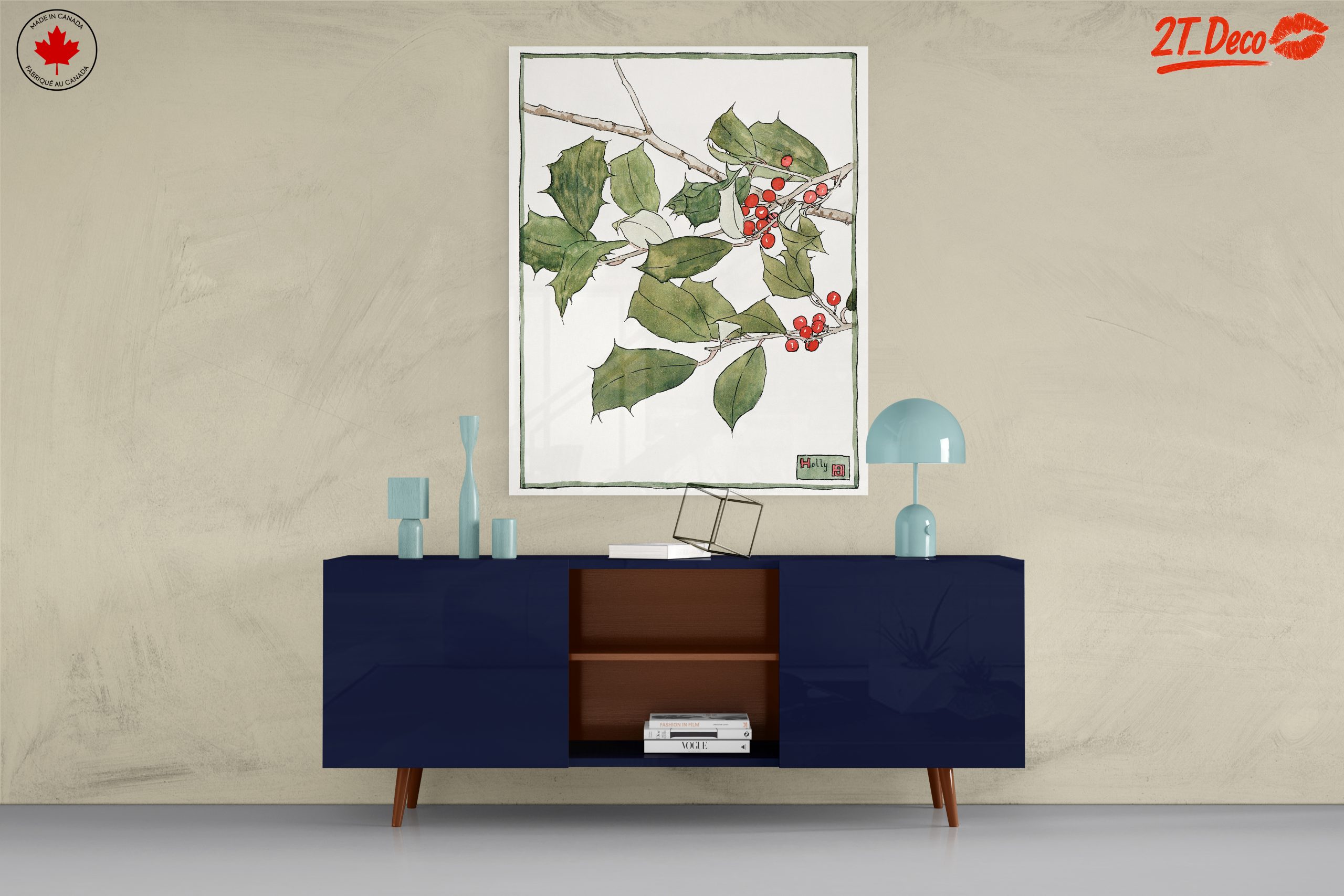 Holly Leaves and Berries Botanical Artwork - Image 8