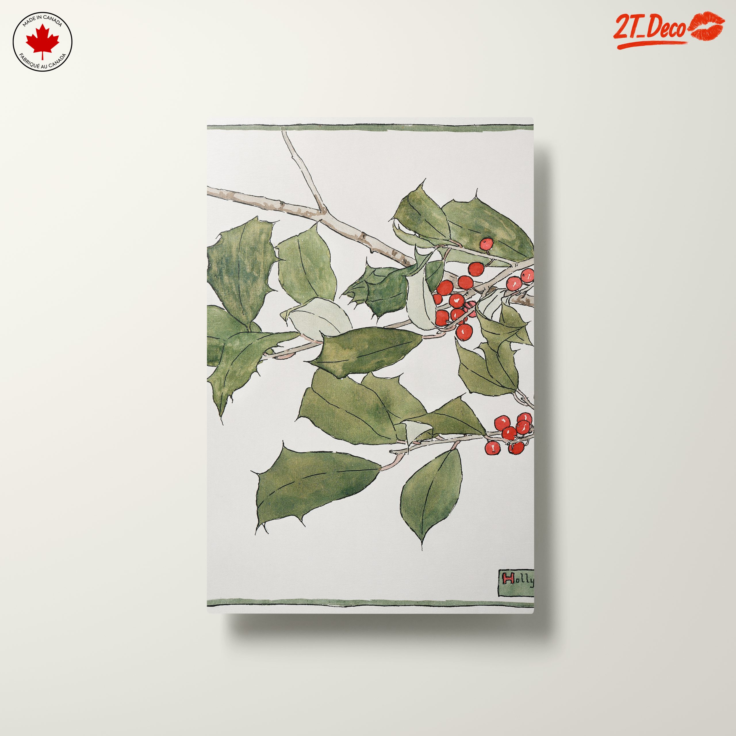 Holly Leaves and Berries Botanical Artwork - Image 10