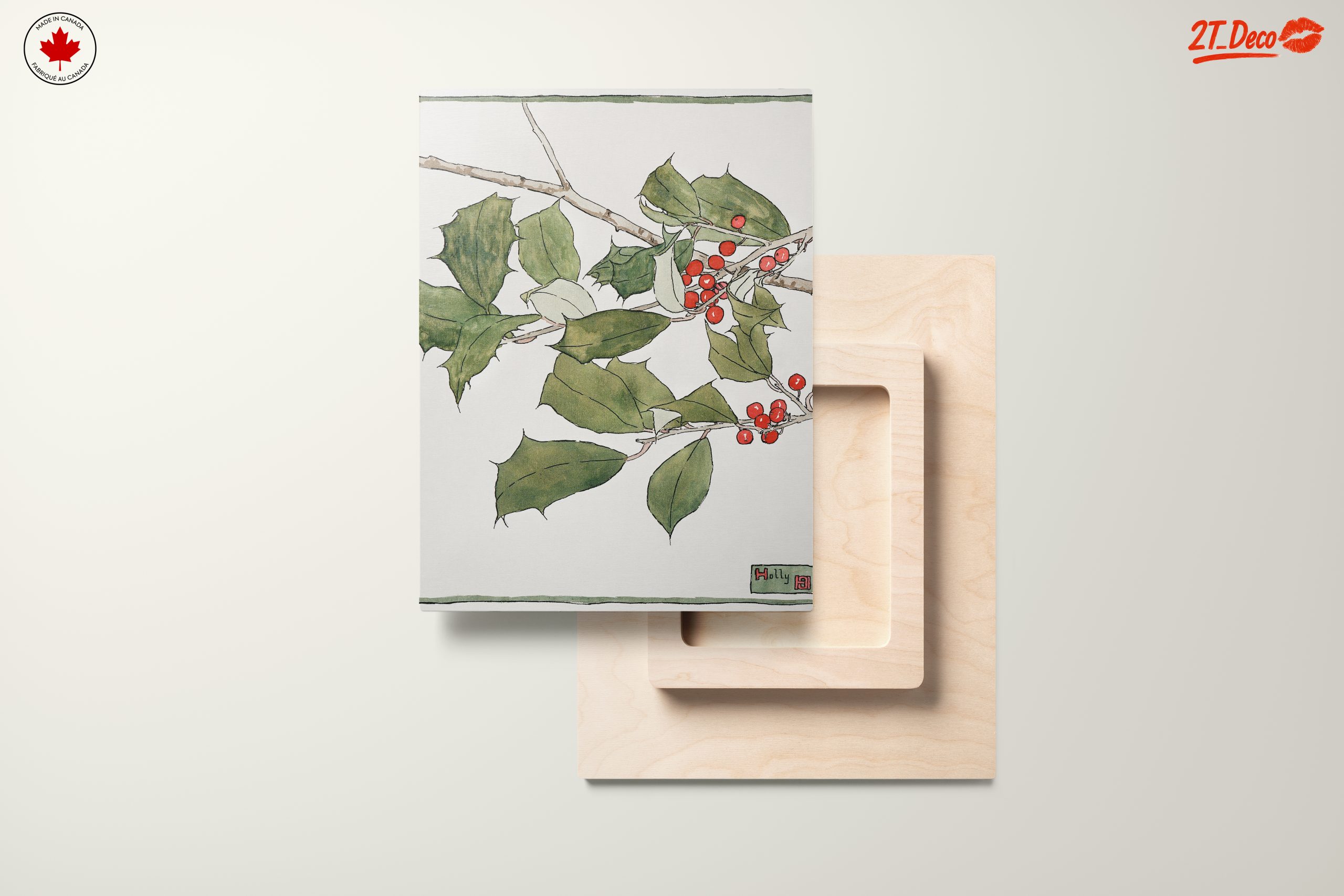 Holly Leaves and Berries Botanical Artwork - Image 11