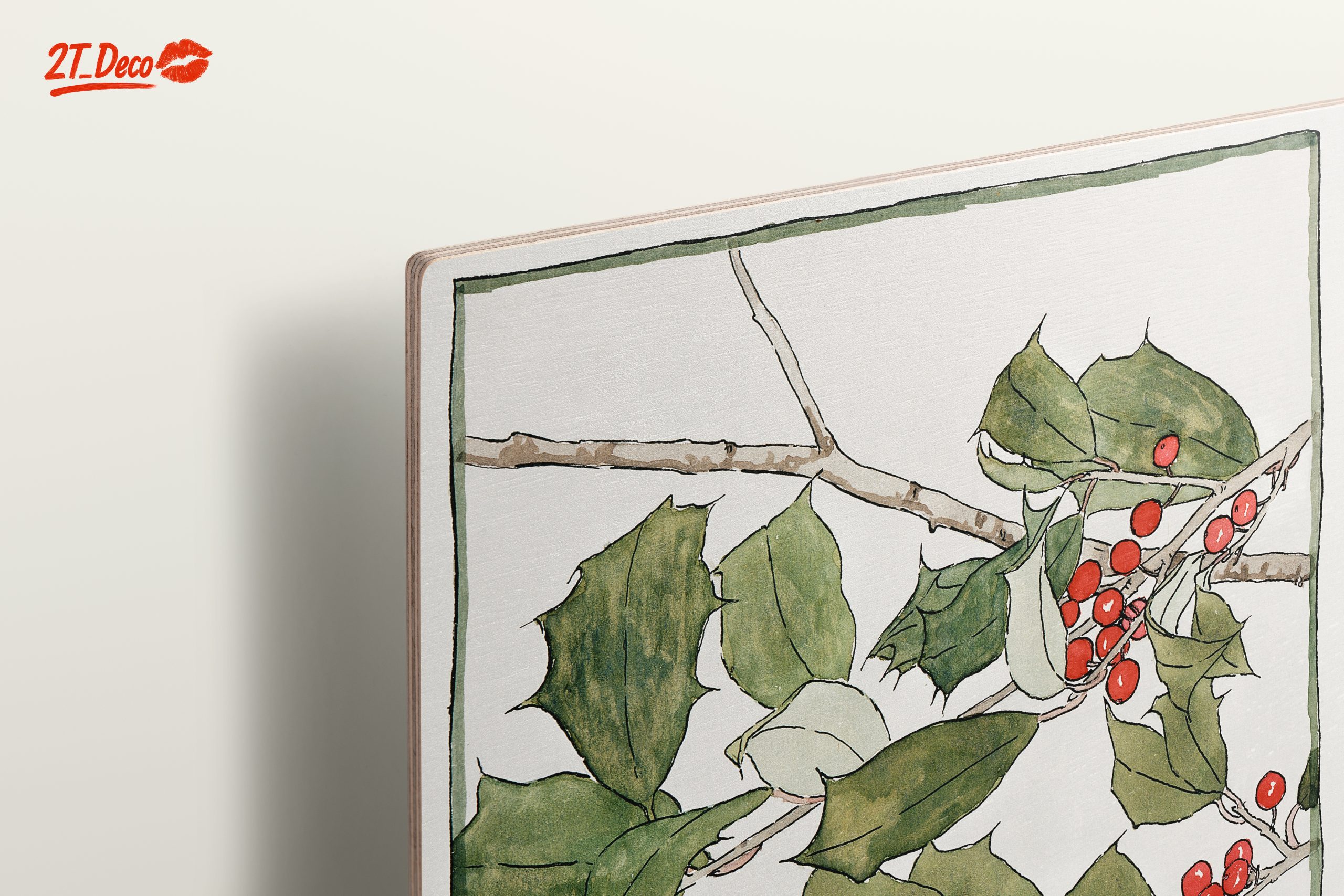 Holly Leaves and Berries Botanical Artwork - Image 15