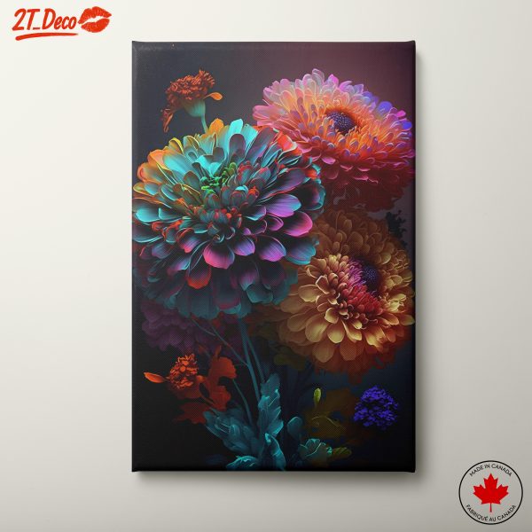 Vibrant Floral Arrangement in Dynamic Colors