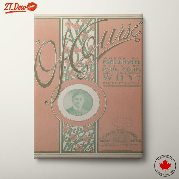 Vintage Sheet Music Cover Featuring Floral Design