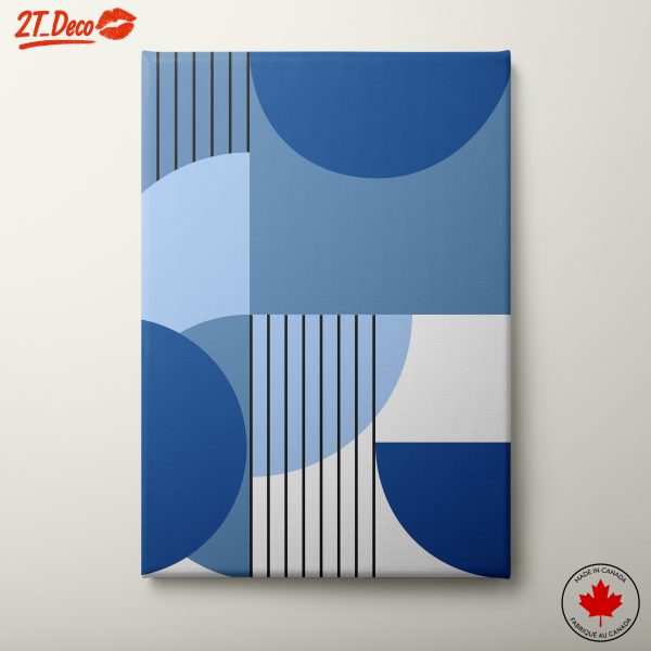 Blue Geometric Abstract Artwork for Modern Spaces