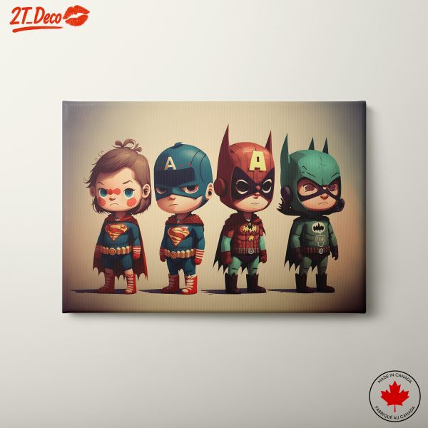 Stylized Superhero Characters Artwork
