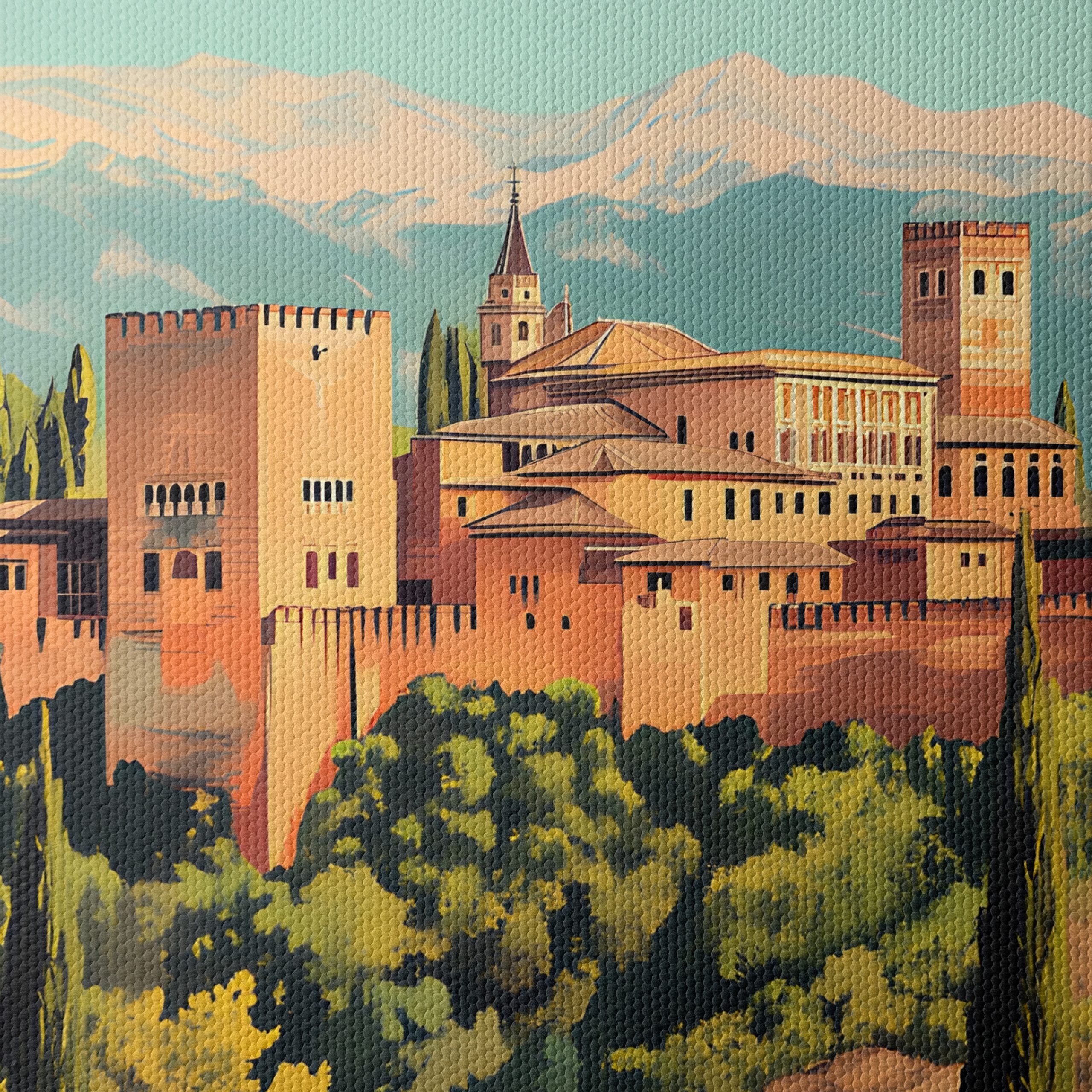 Stylized Depiction of Alhambra in Granada - Image 4