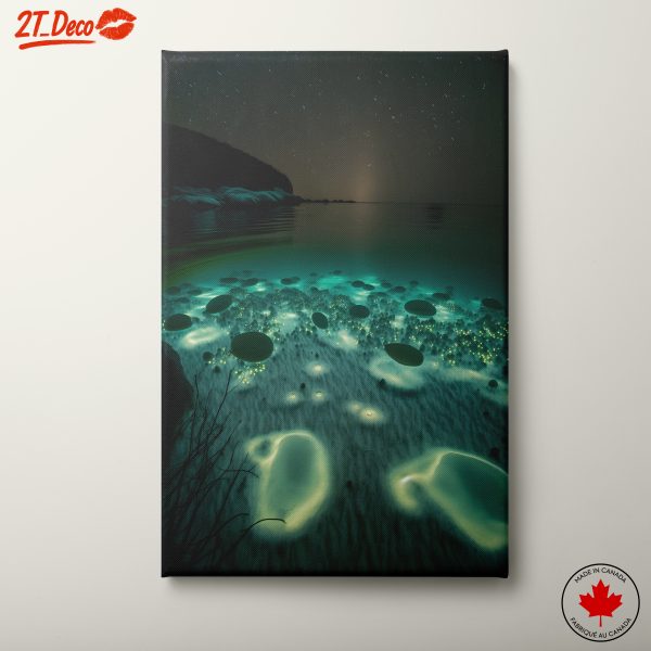 Luminous Abstract Landscape Under Starry Skies
