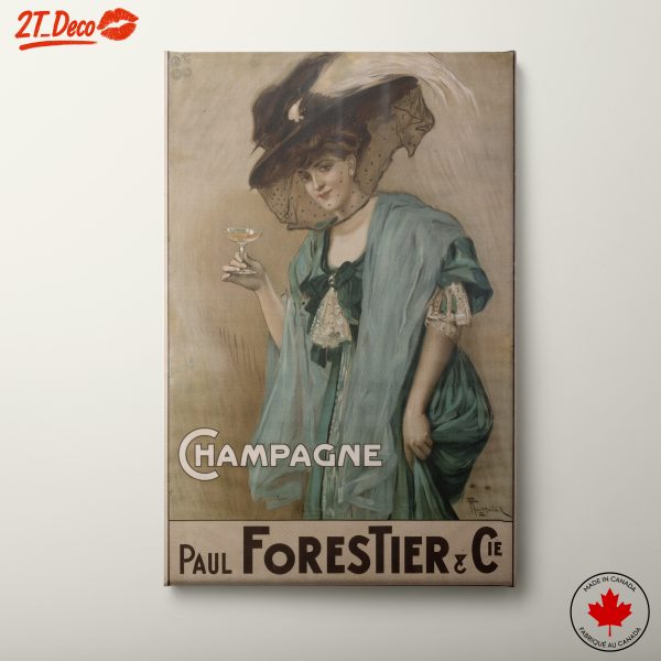 Elegant Vintage Advertisement of Champagne