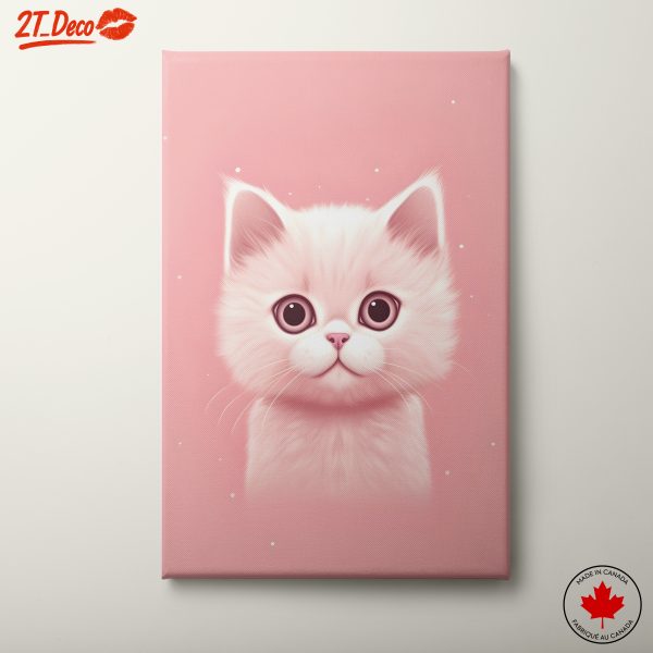 Adorable Pink Cat Illustration
