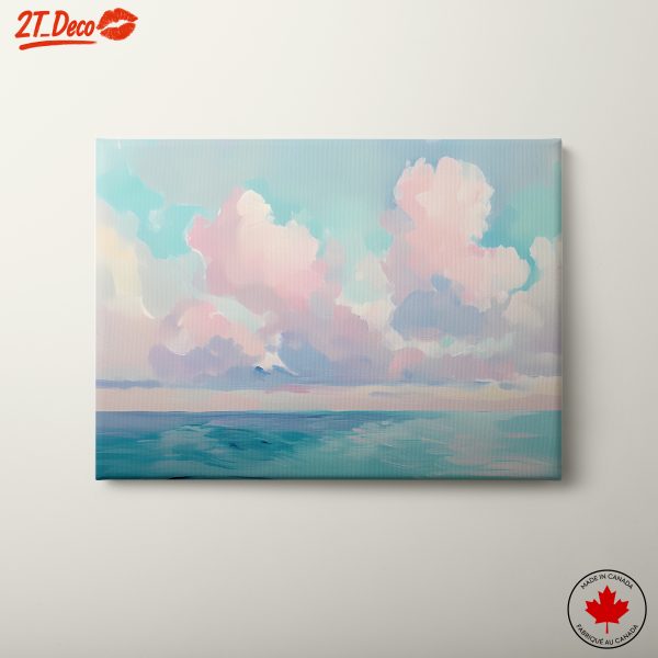 Dreamy Contemporary Landscape with Soft Clouds