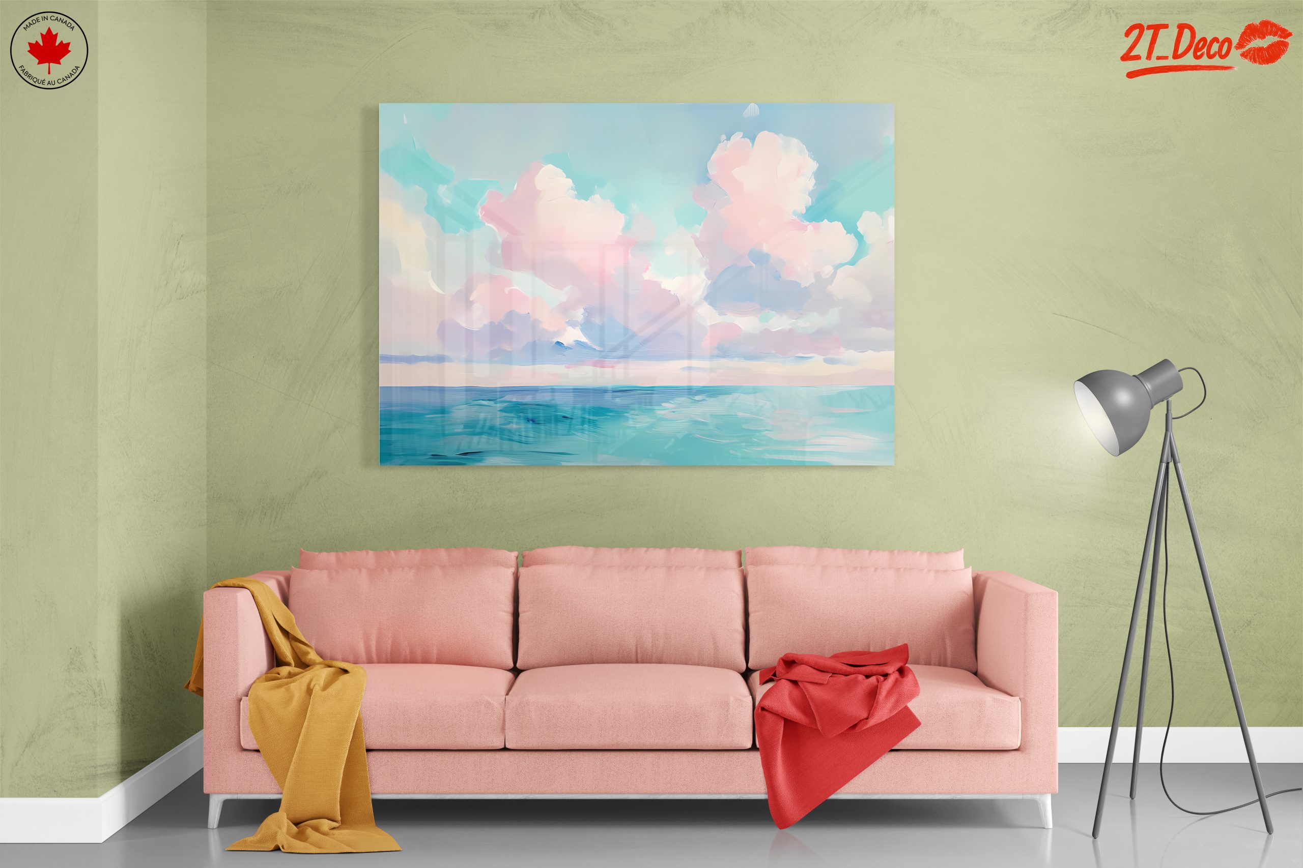 Dreamy Contemporary Landscape with Soft Clouds - Image 7
