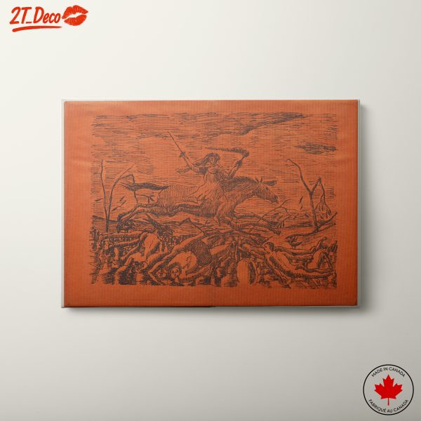 Warrior on Horseback in Orange Artwork
