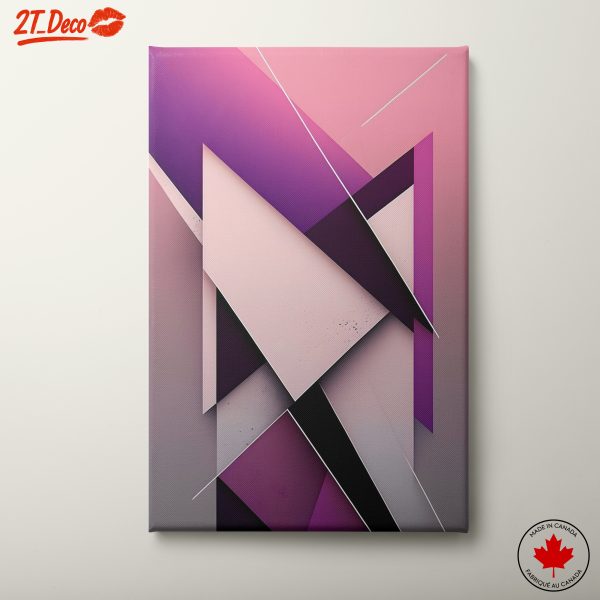 Geometric Abstract Art in Pink and Purple