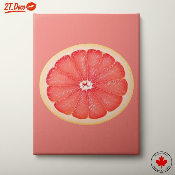 Vibrant Abstract Food Art of a Grapefruit
