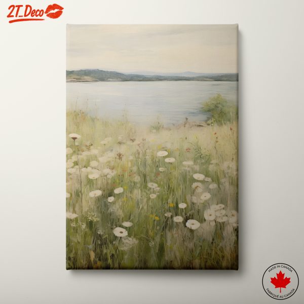 Serene Wildflower Landscape by the Water