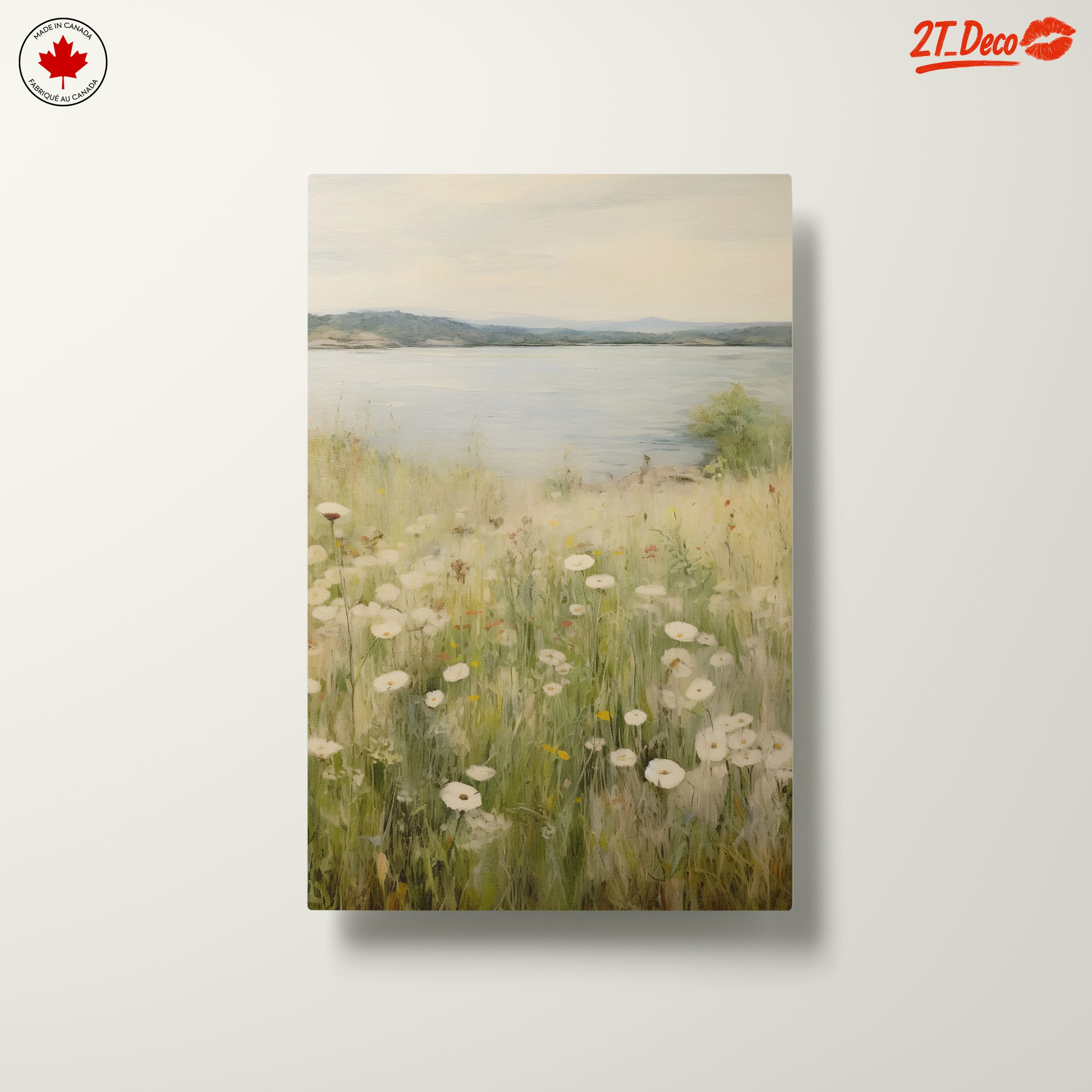 Serene Wildflower Landscape by the Water - Image 10