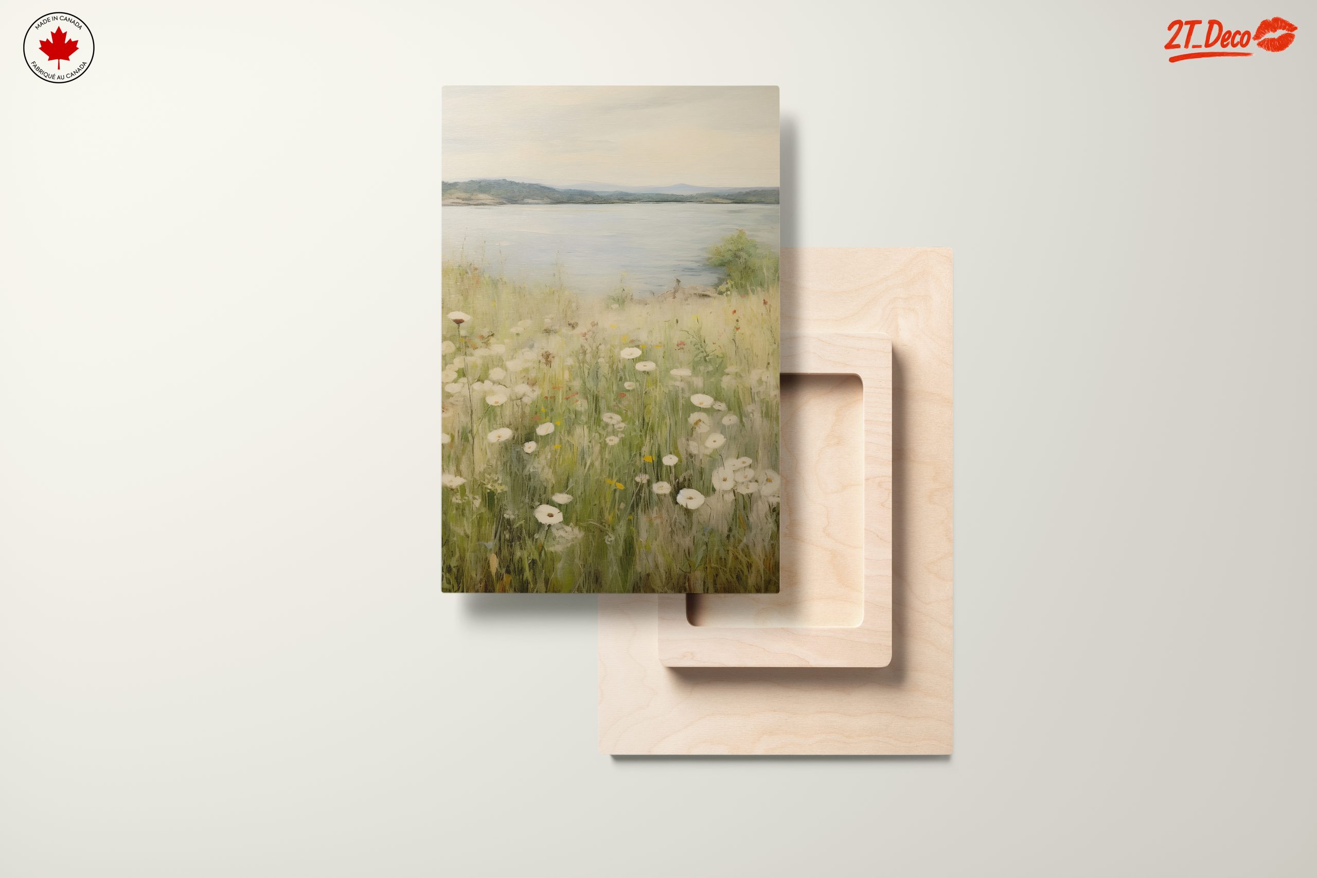 Serene Wildflower Landscape by the Water - Image 11