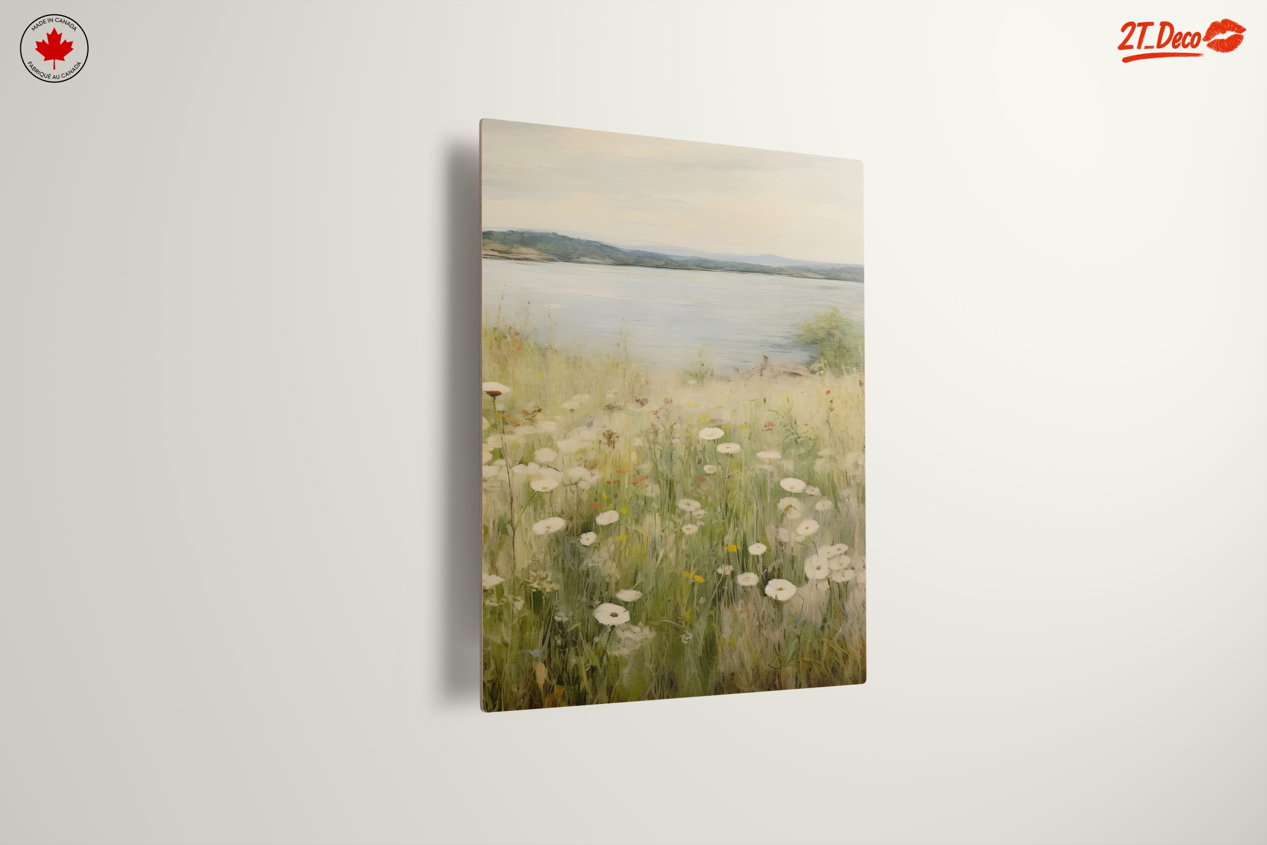 Serene Wildflower Landscape by the Water - Image 13