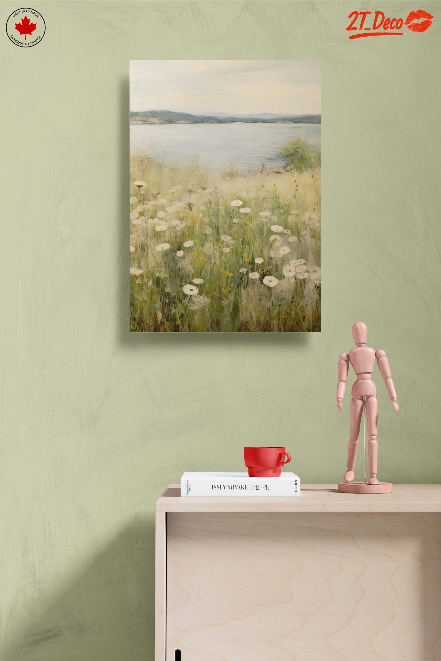 Serene Wildflower Landscape by the Water - Image 14