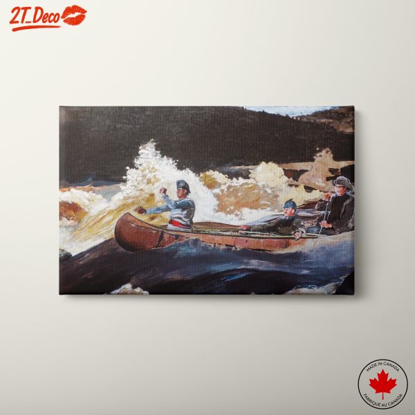 Adventurous Canoeing Scene in Turbulent Waters