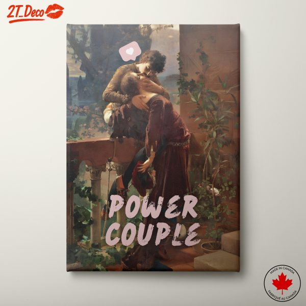 Contemporary Romantic Artwork of a Passionate Couple