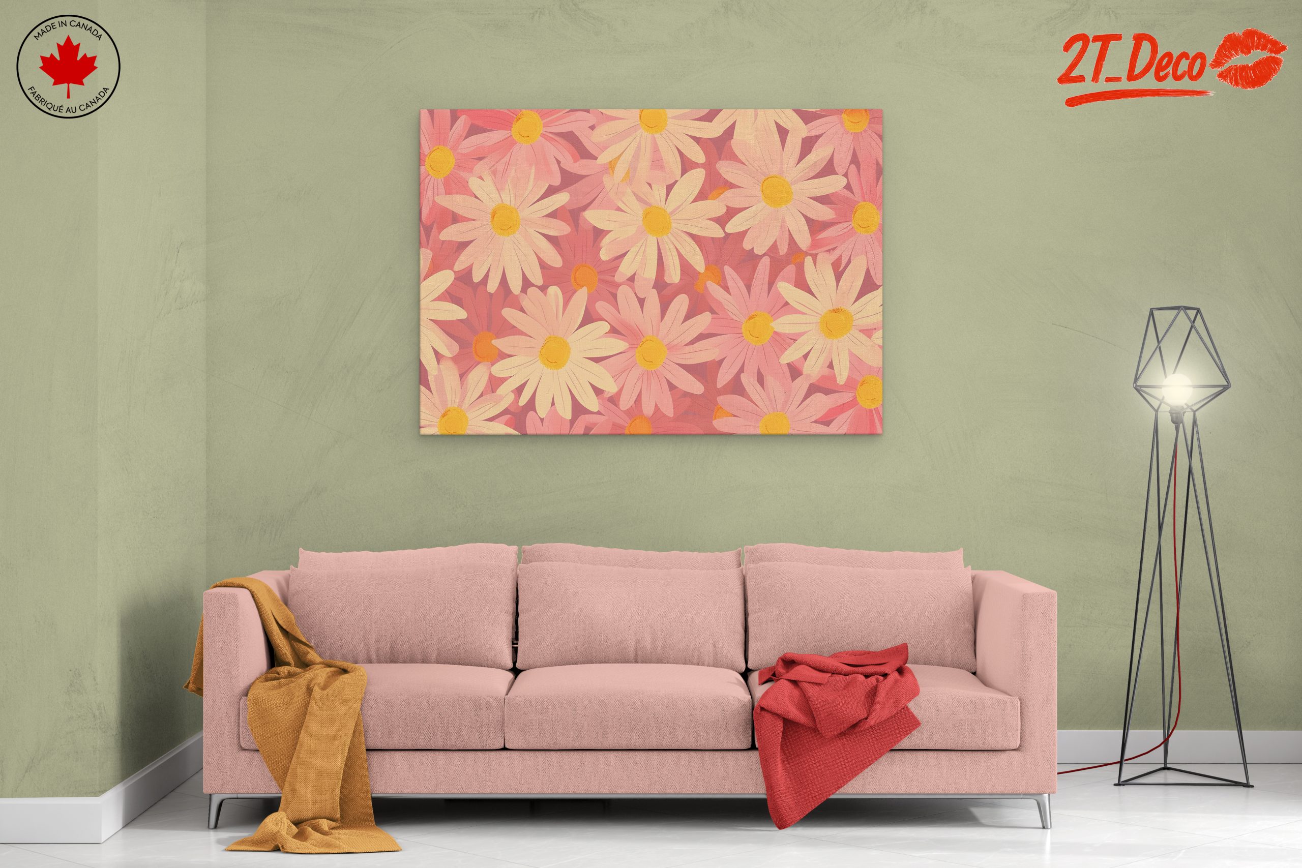 Vibrant Floral Art with Daisies - Image 2