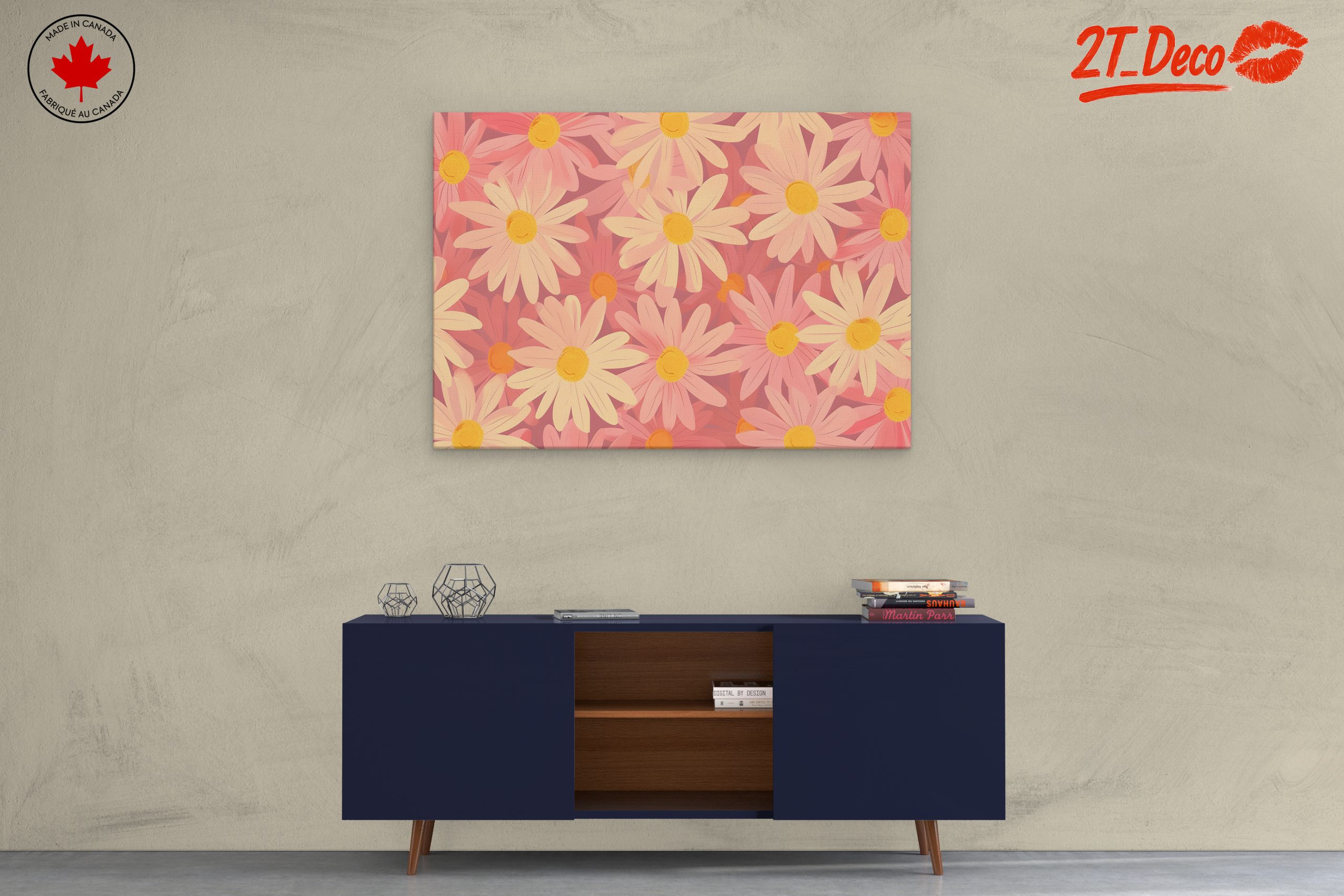 Vibrant Floral Art with Daisies - Image 3