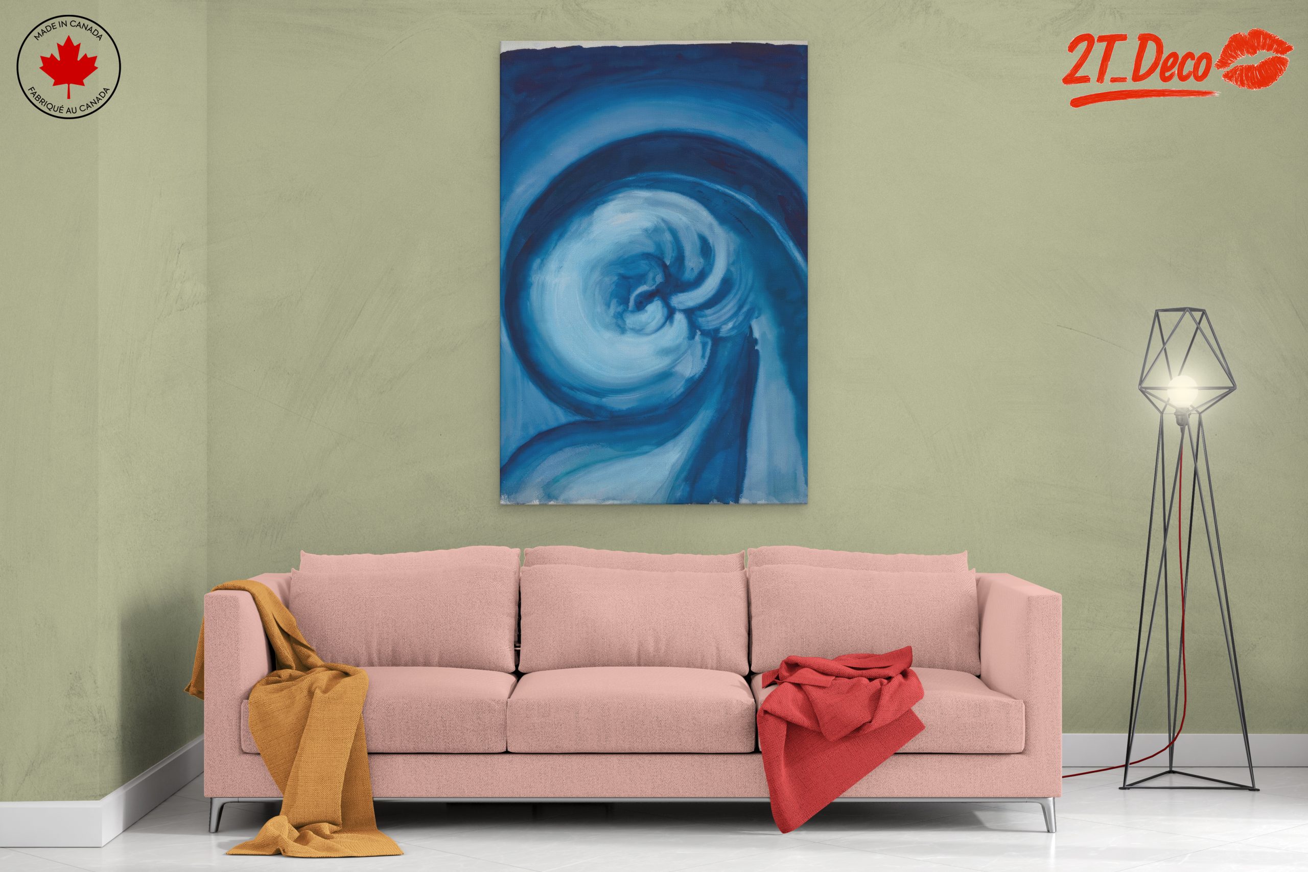 Swirling Blue Abstract Art - Image 2