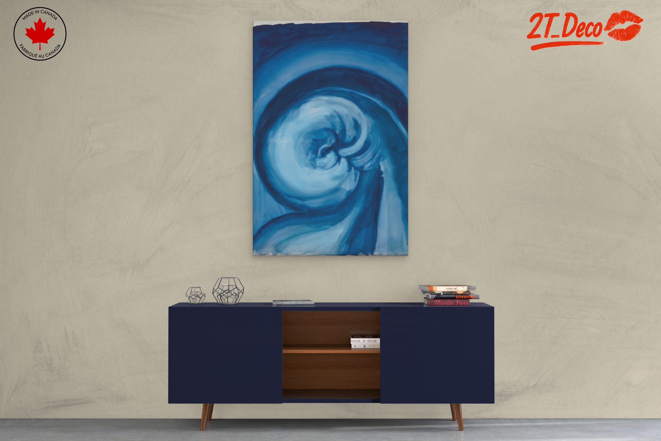 Swirling Blue Abstract Art - Image 3