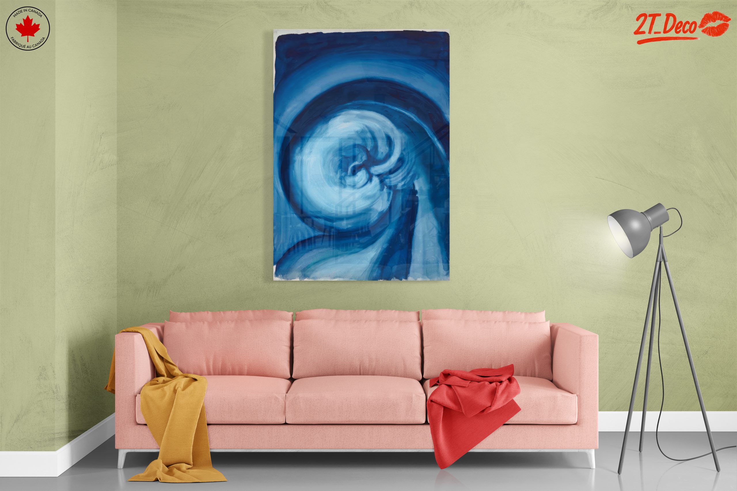 Swirling Blue Abstract Art - Image 7