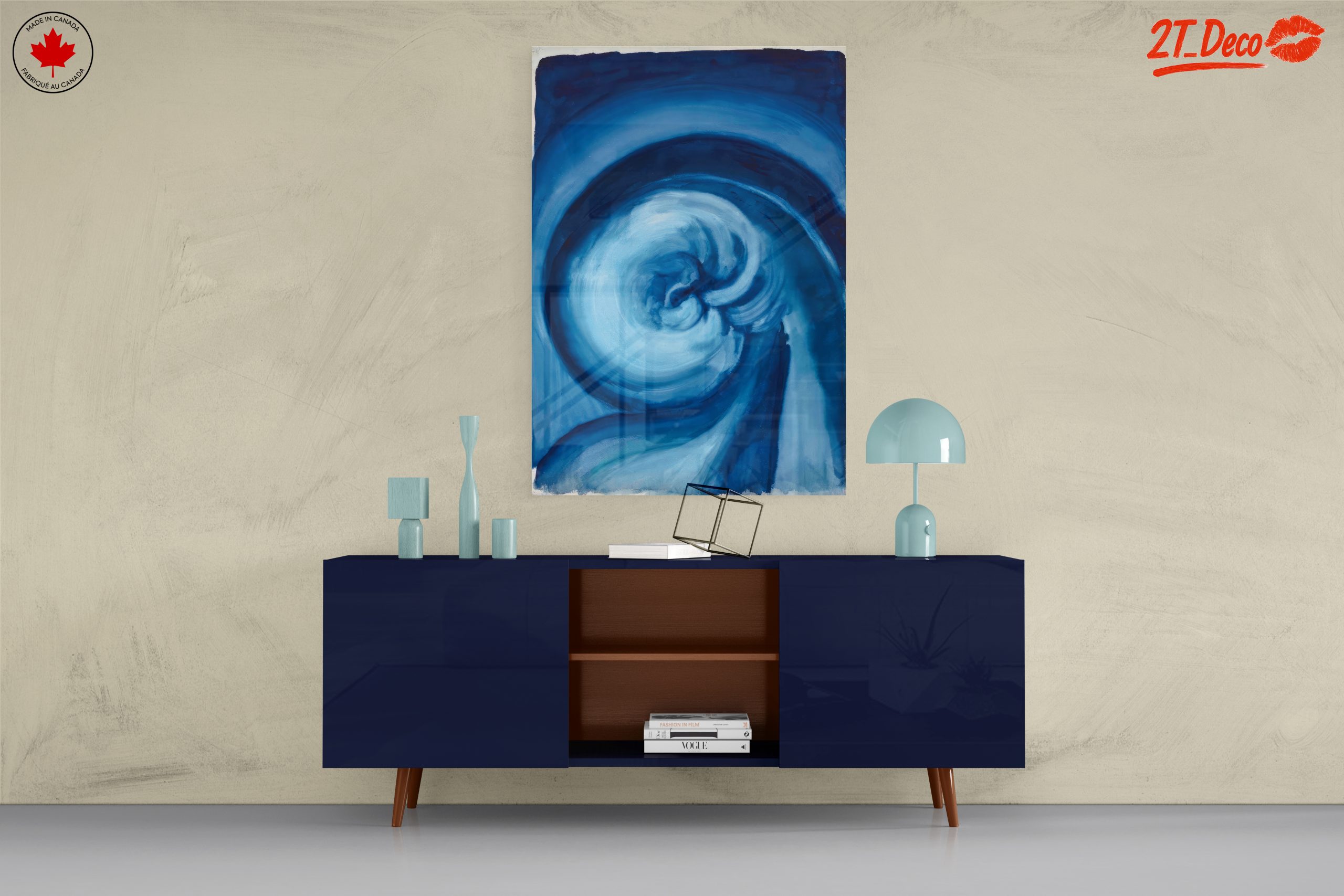 Swirling Blue Abstract Art - Image 8