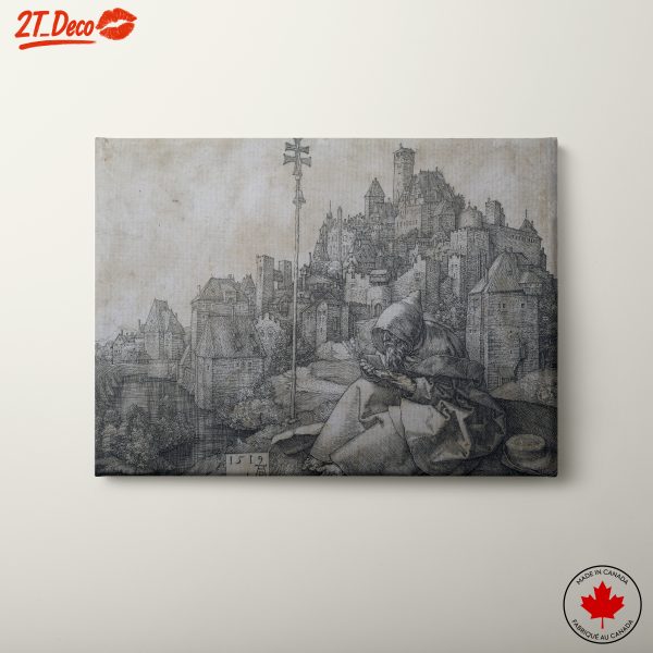 Medieval City Landscape with Hermit