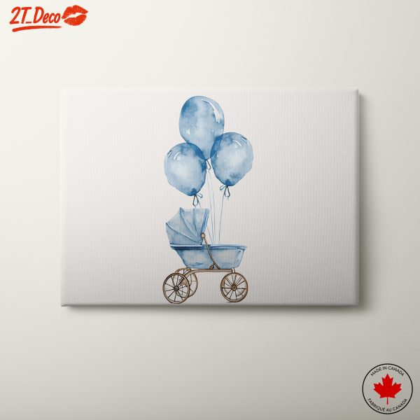 Whimsical Baby Pram with Balloons