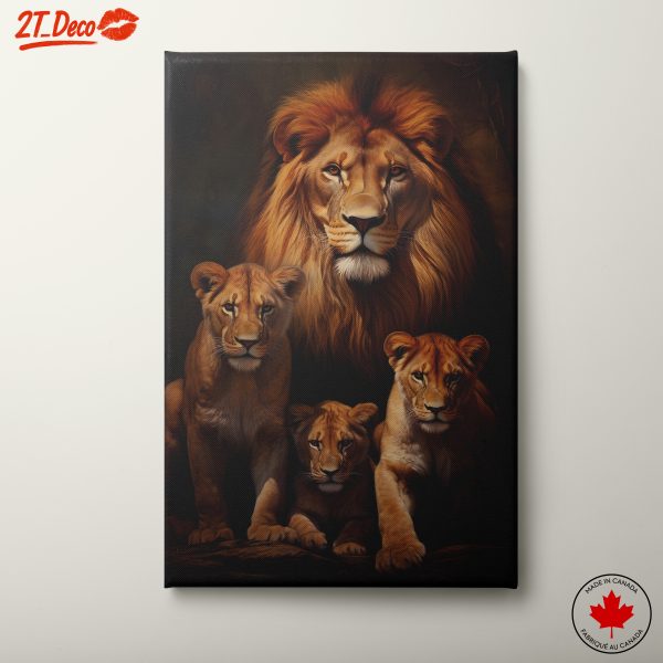 Majestic Lions and Their Cubs Artwork