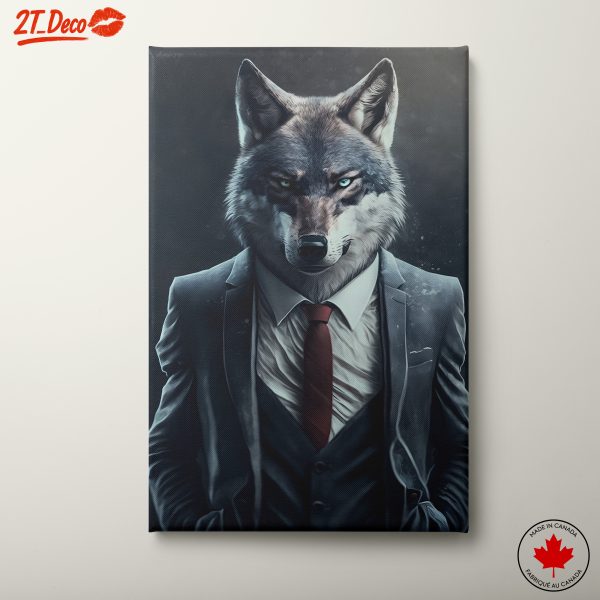 Stylish Wolf in Suit Artwork